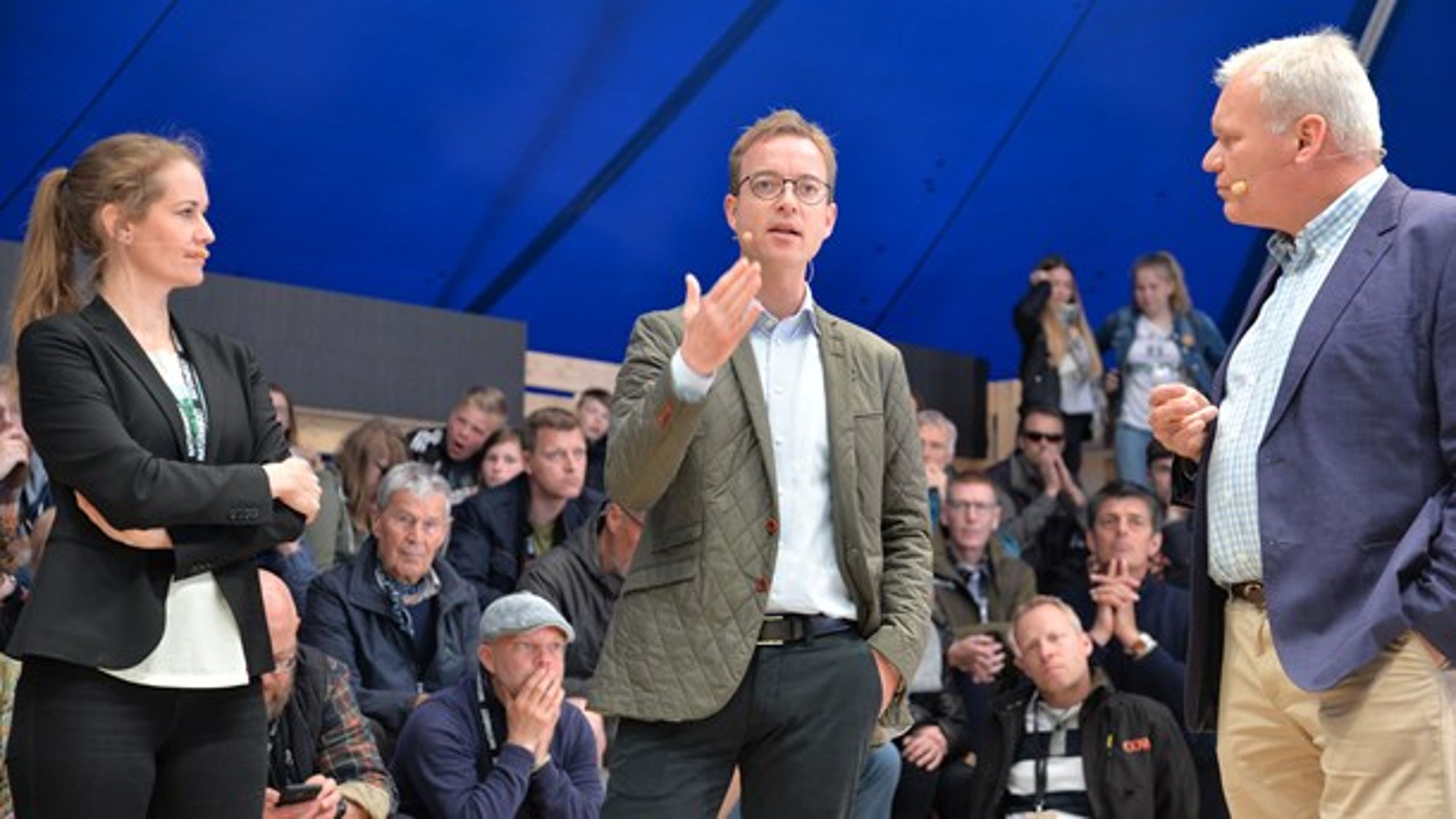 Esben Lunde Larsen benyttede dagens debat til at tage afstand fra Eva Kjer Hansens 'forhadte vandløb'.&nbsp;