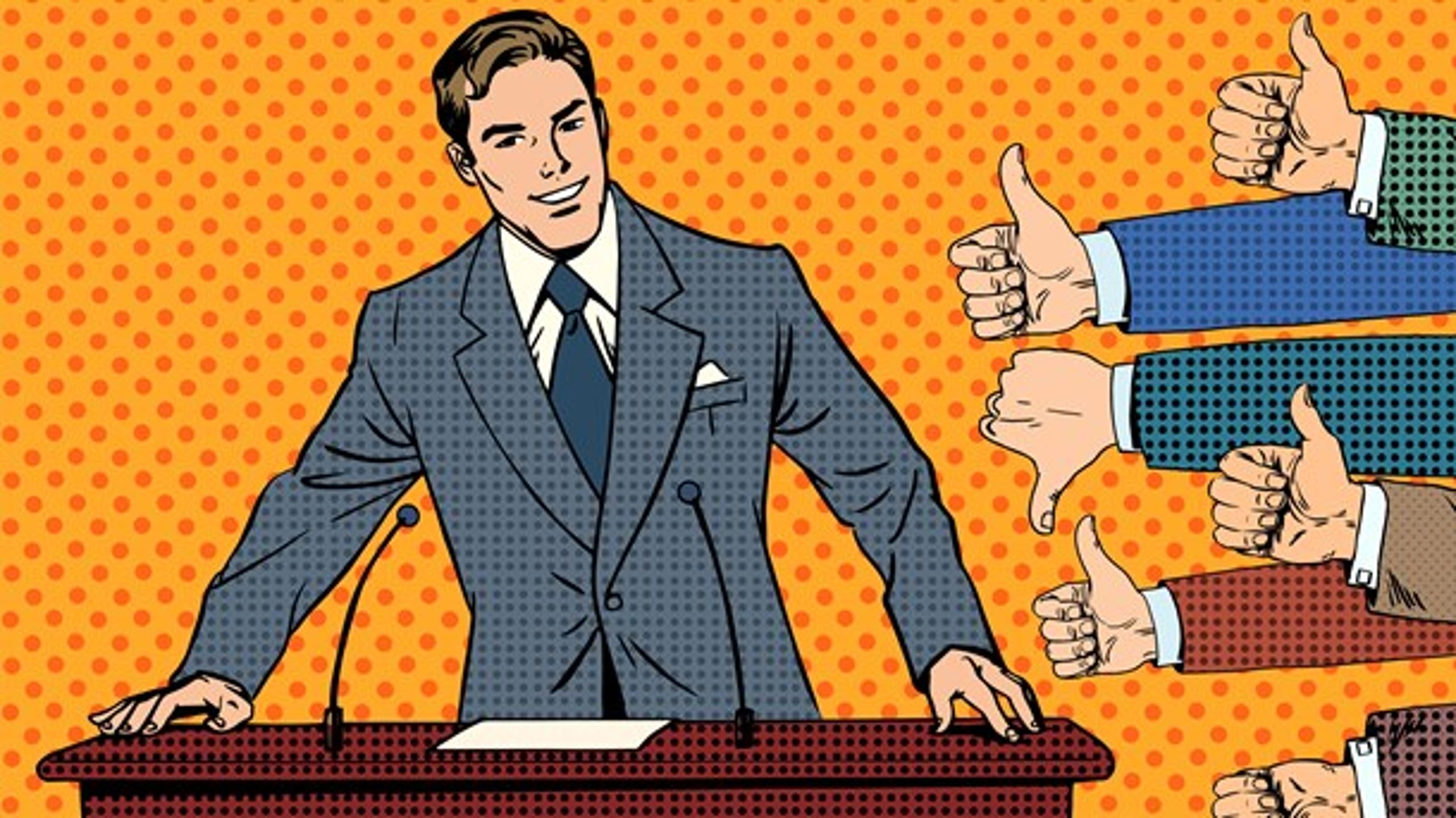 THUMBS UP: Bekymringen for lokaldemokratiet i sammenlagte kommuner kan ikke aflyses – men det står ikke helt så dårligt til, som man hidtil har troet, skriver Kraka.