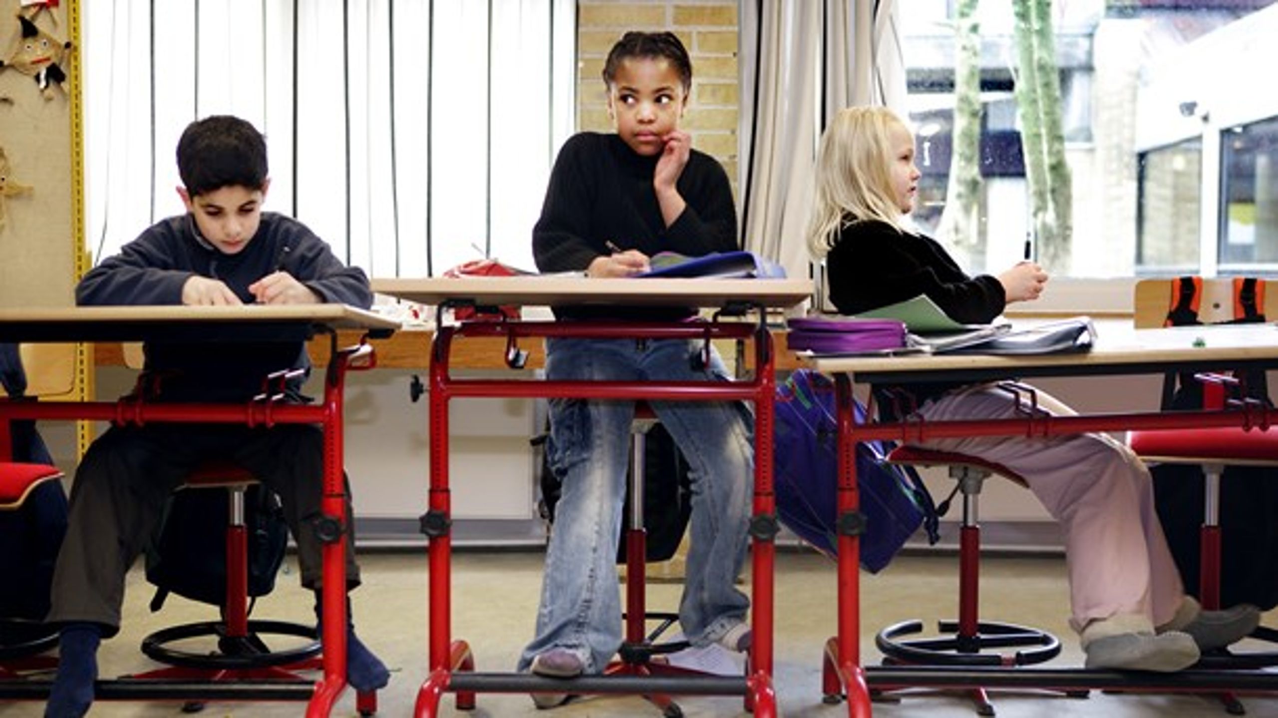 Når elever i &nbsp;2. og 4. klasse&nbsp;skal forholde sig til ord som&nbsp;’palindrom’ og ’merskumspibe’, mister de modet. Her er det elever fra 3. klasse på Ellekærskolen i Aarhus.&nbsp;