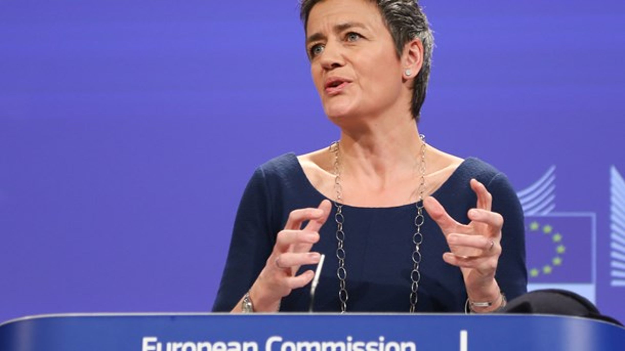 Margrethe Vestager førte i 2017 an i kampen mod digitale moguler.&nbsp;