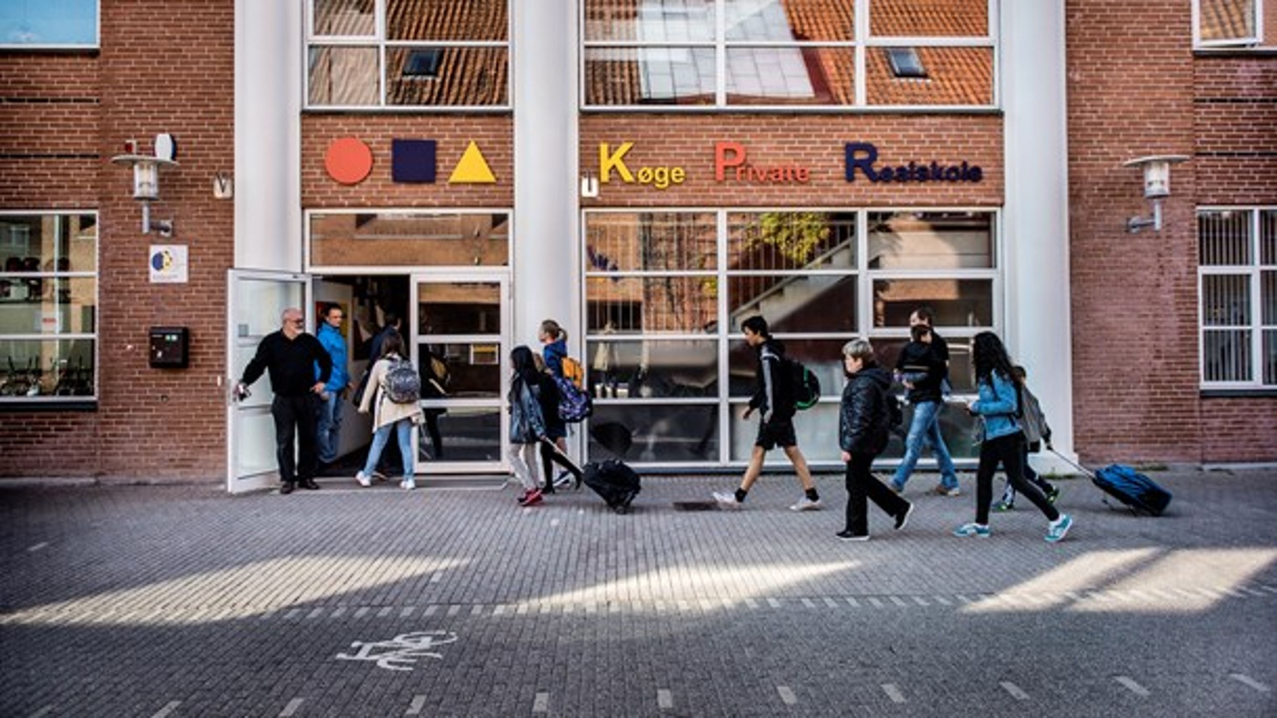 Tilskuddet til de frie grundskoler stiger, men&nbsp;forældrebetalingen mangler ifølge de nyeste&nbsp;tal endnu at falde. Her billede af Køge Private Realskole.