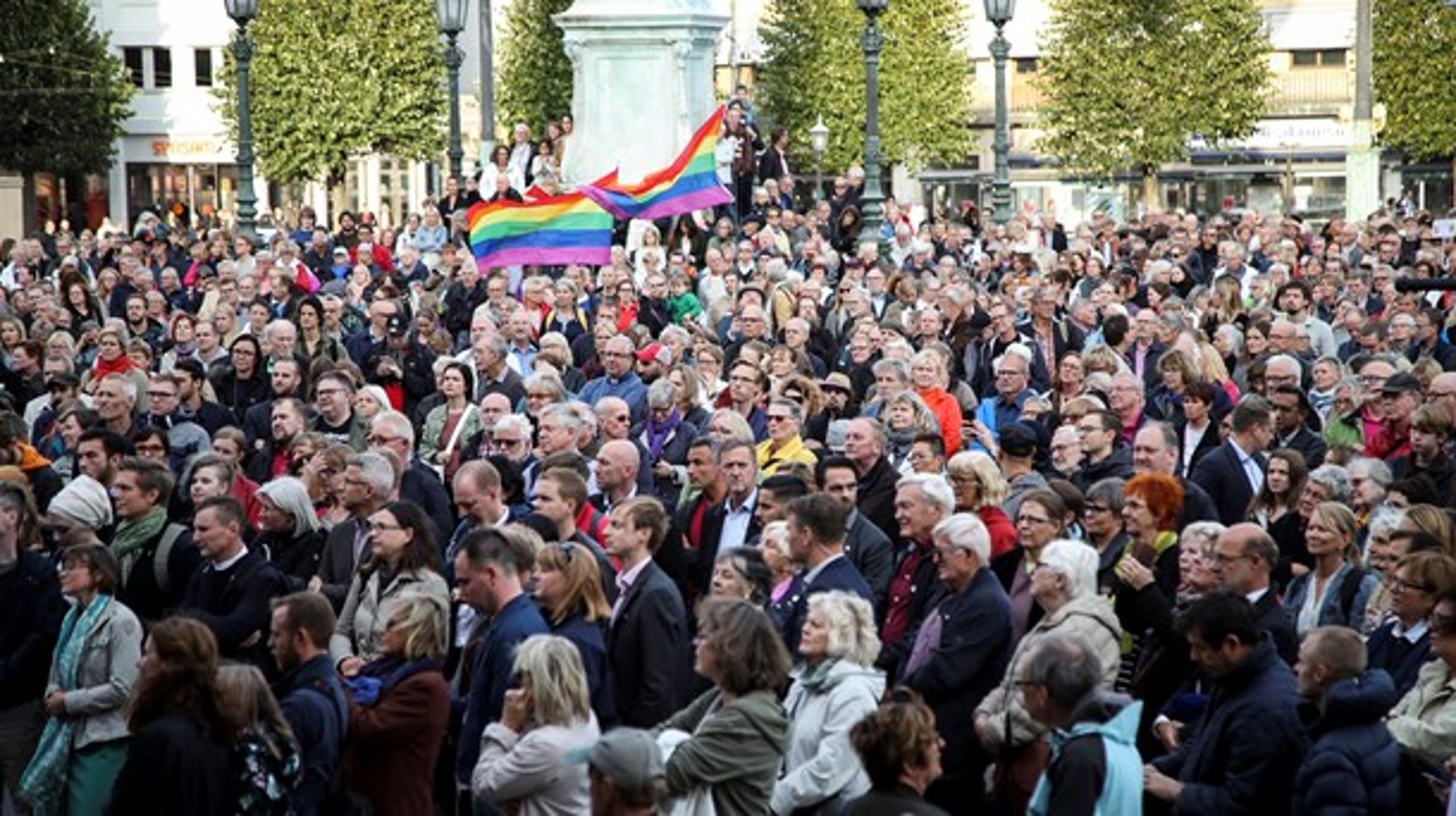 Demokrati-demonstration på tværs af politiske partier. Göteborg, Sverige. (Arkivfoto).