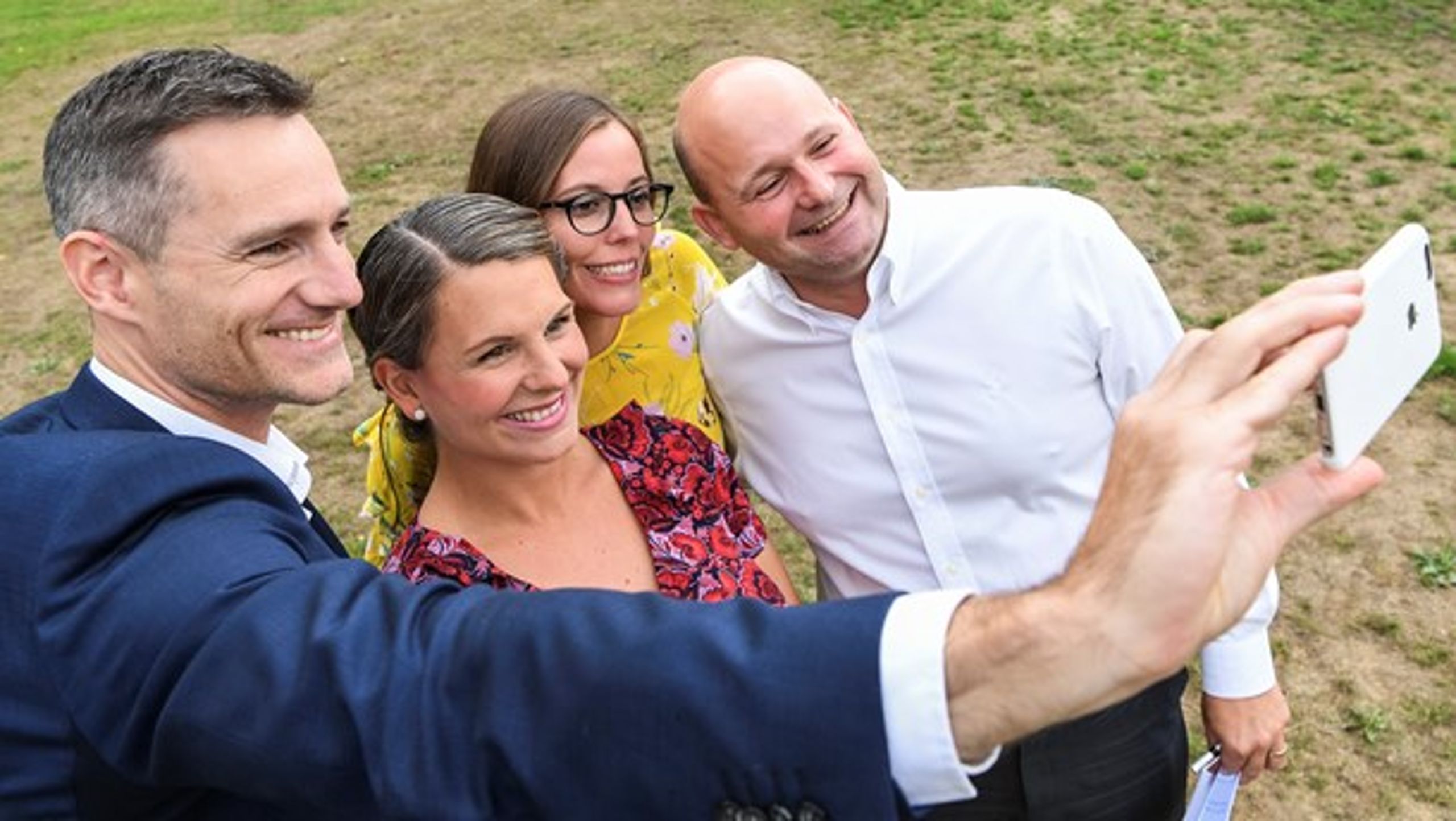 Konservatives miljøordfører og gruppeformand, Mette Abildgaard (nummer to fra venstre), varsler millioner til naturen.