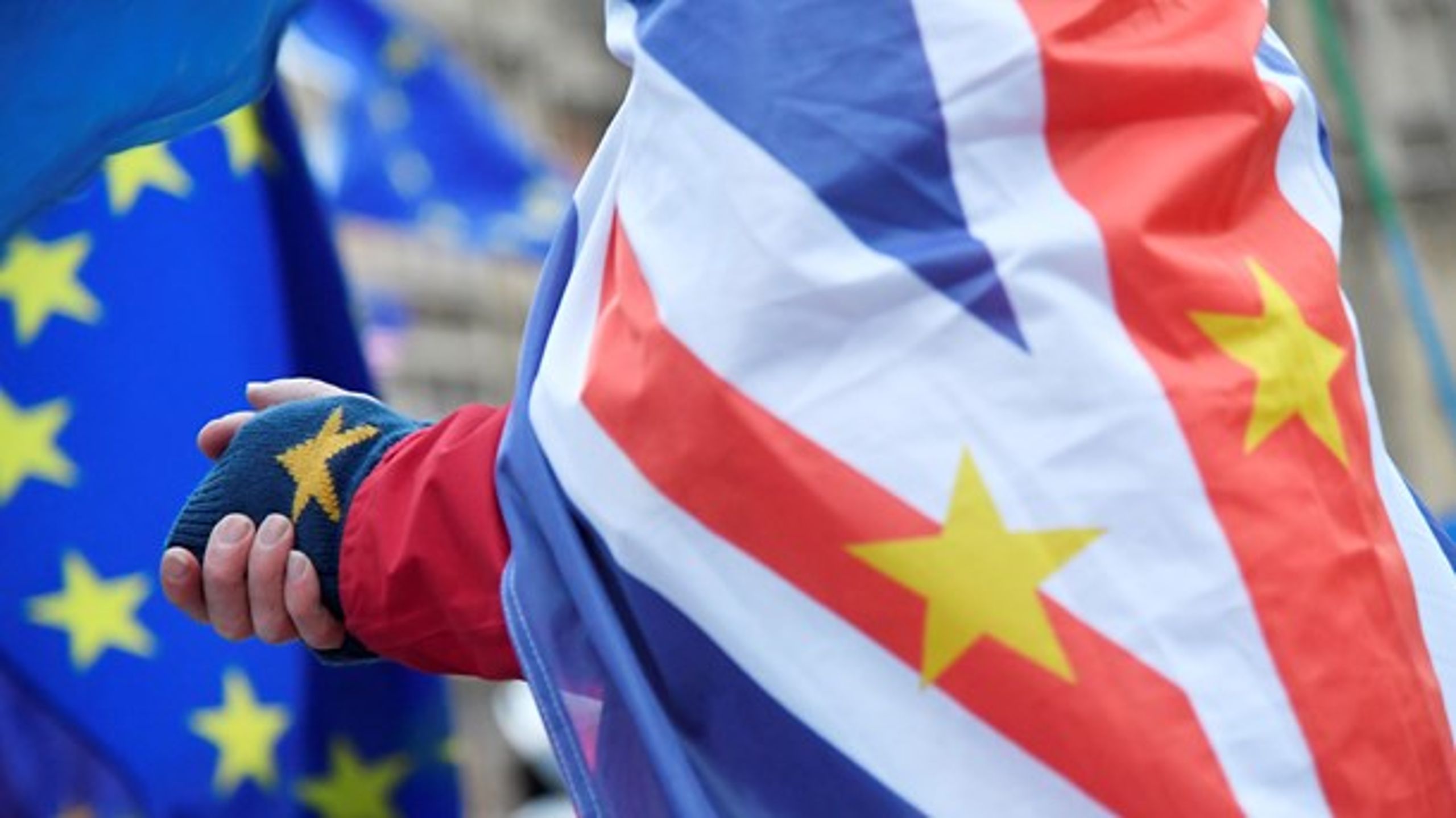 En henstilling fra EU-Domstolens generaladvokat skaber glæde blandt de briter, der håber på en annulering af Brexit-proceduren. (Foto: Toby Melville/Ritzau Scanpix).<br>