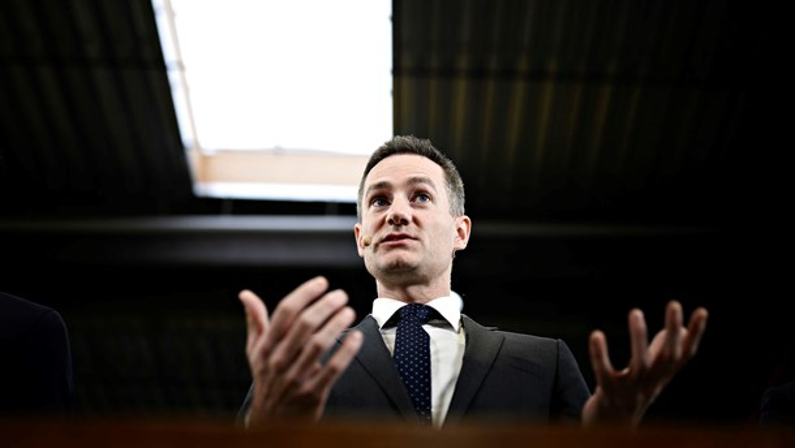 Erhvervsminister Rasmus Jarlov (K) fik torsdag besøg af regeringens grønne vækstteam og&nbsp;formand Lars-Peter Søbye, CEO i COWI,&nbsp;der overleverede vækstteamets anbefalinger til regeringen. Foto fra tidligere på måneden, da regeringen præsenterede hovedstadsudspil.