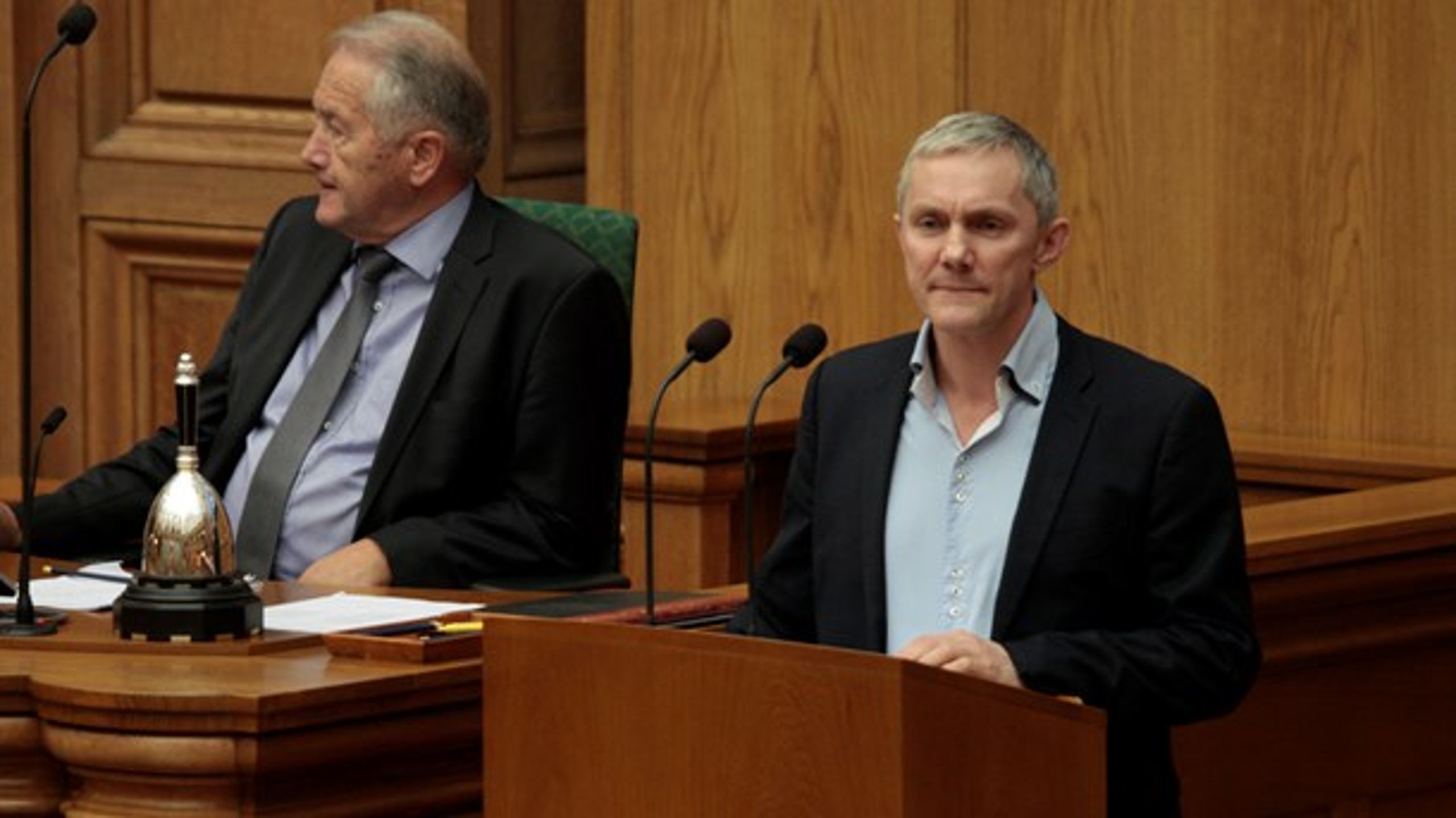 Sjúrður Skaale på Folketingets talerstol ved åbningsdebatten i oktober 2018.