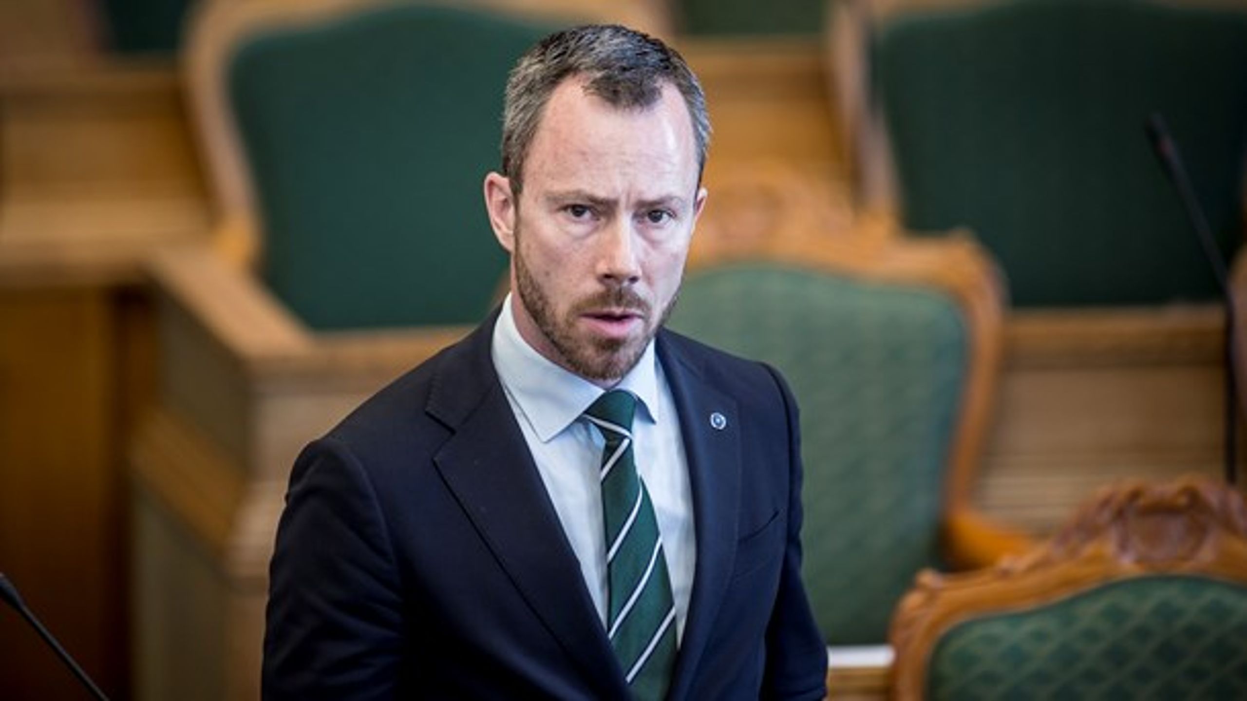 Jakob Ellemann-Jensen (V) har ikke kunnet få enderne til at mødes i 
forhandlinger om naturmål. (Foto: Mads Claus Rasmussen/Ritzau Scanpix).<br>
