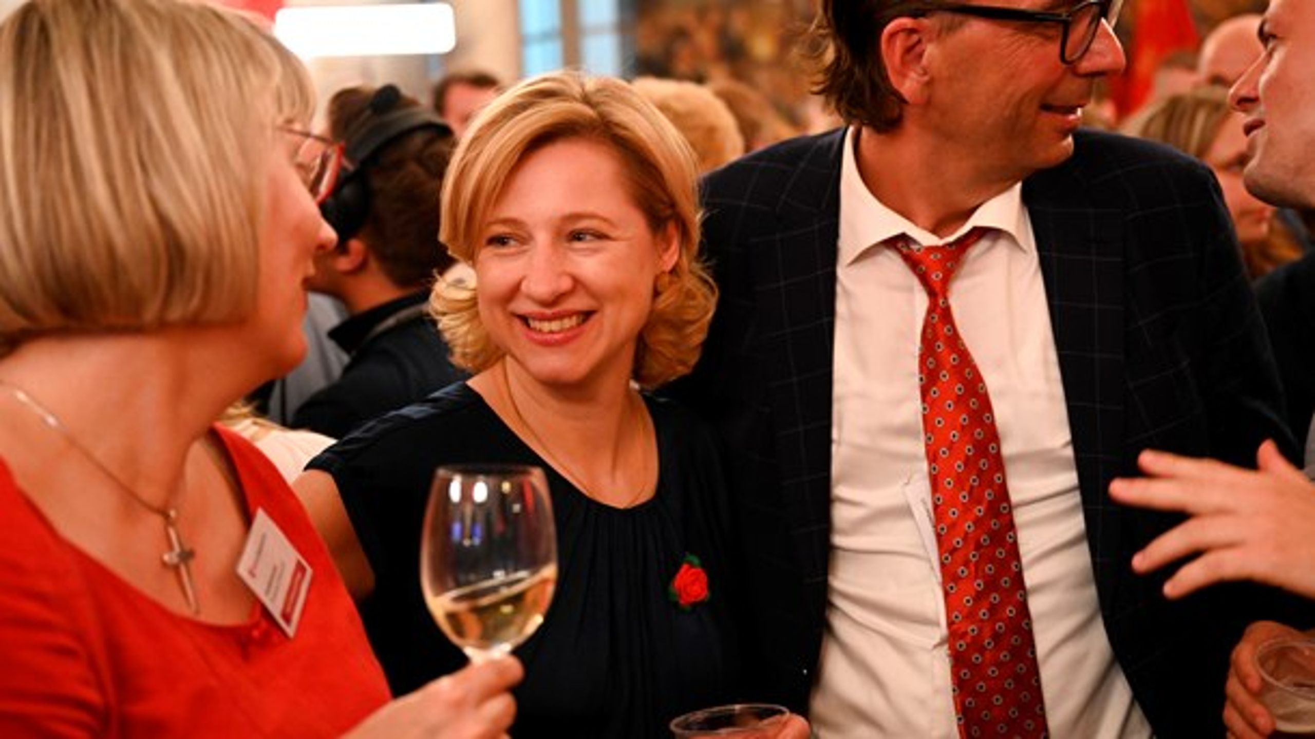 Sophie Hæstorp Andersen mener, at S skal forsøge at få et bredt forlig om sundhedsvæsenet. Foto fra Socialdemokratiets valgfest.&nbsp;