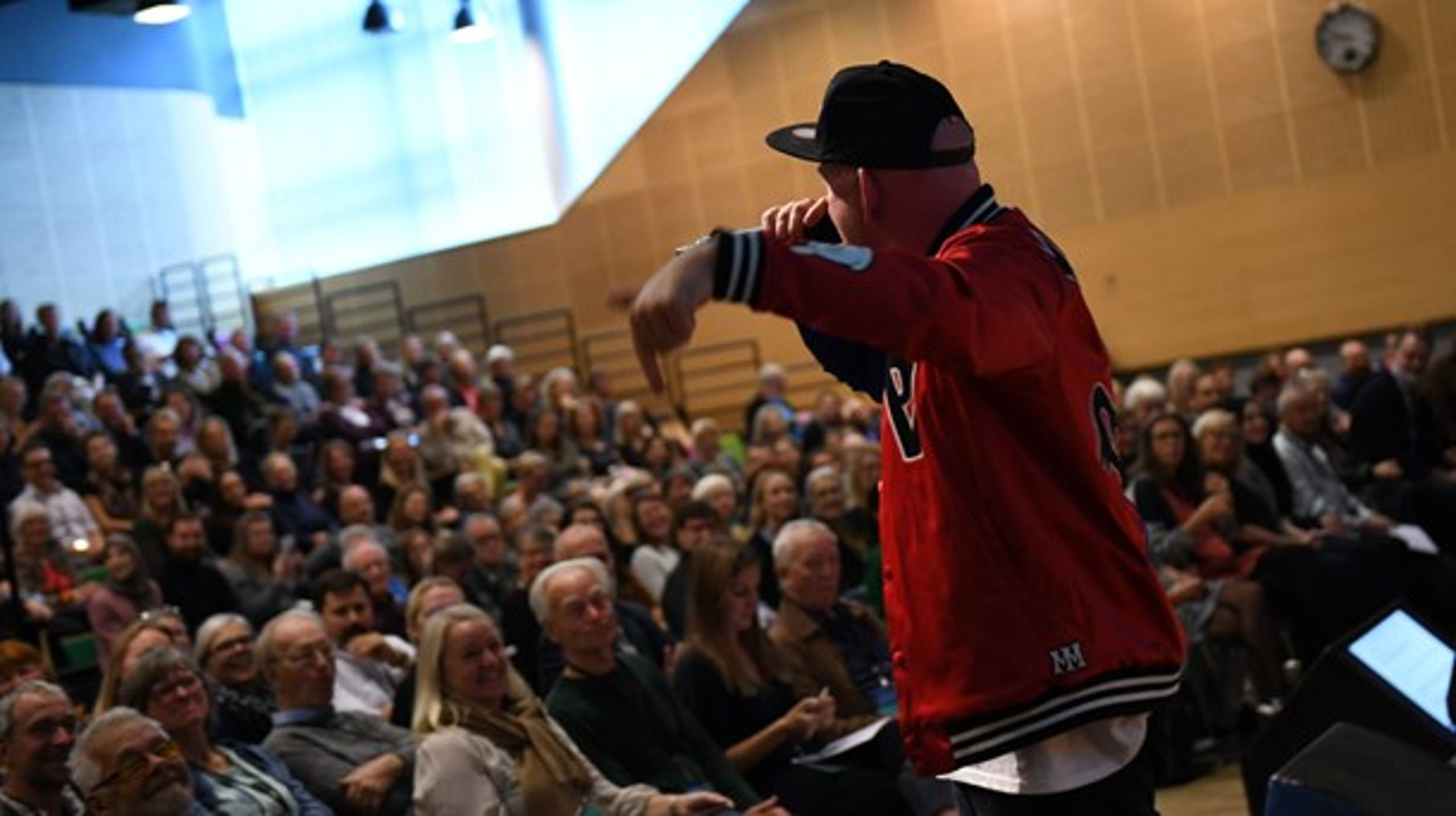 Rapperen Per Vers styrede løjerne ved Civilsamfundets Fællesdag i 2018.&nbsp;