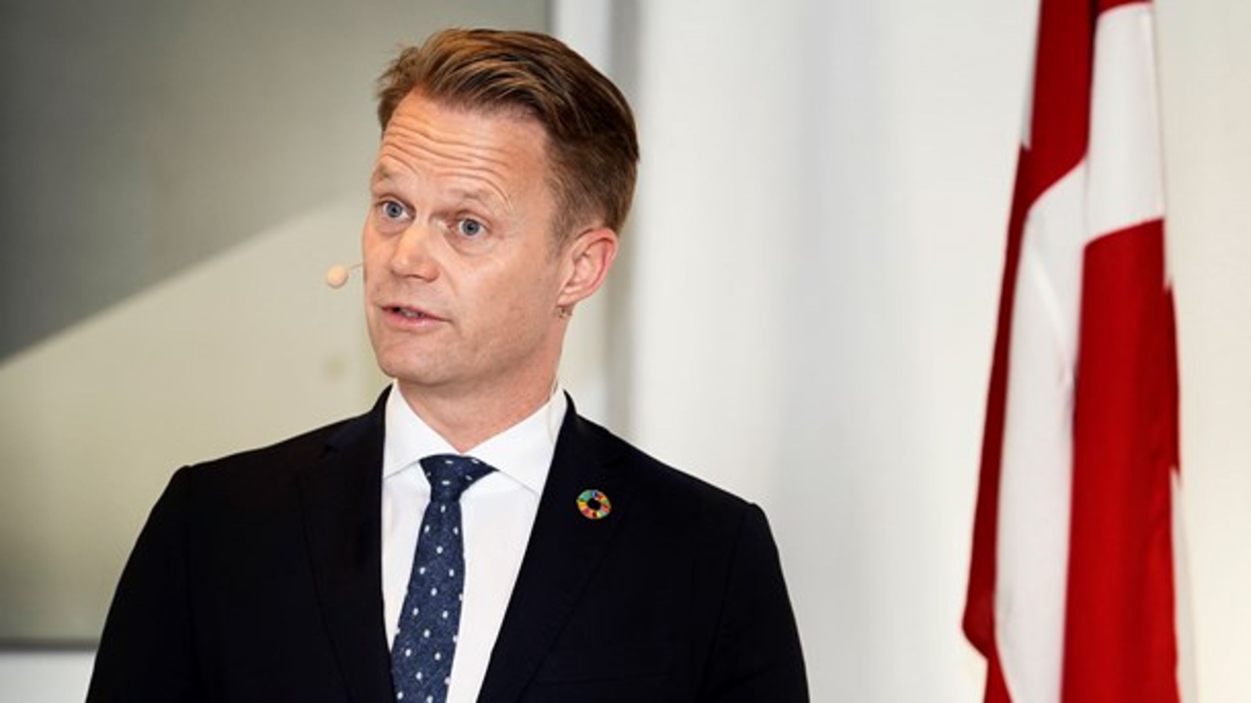 Udenrigsminister Jeppe Kofod til et arrangement i København i starten af november.&nbsp;