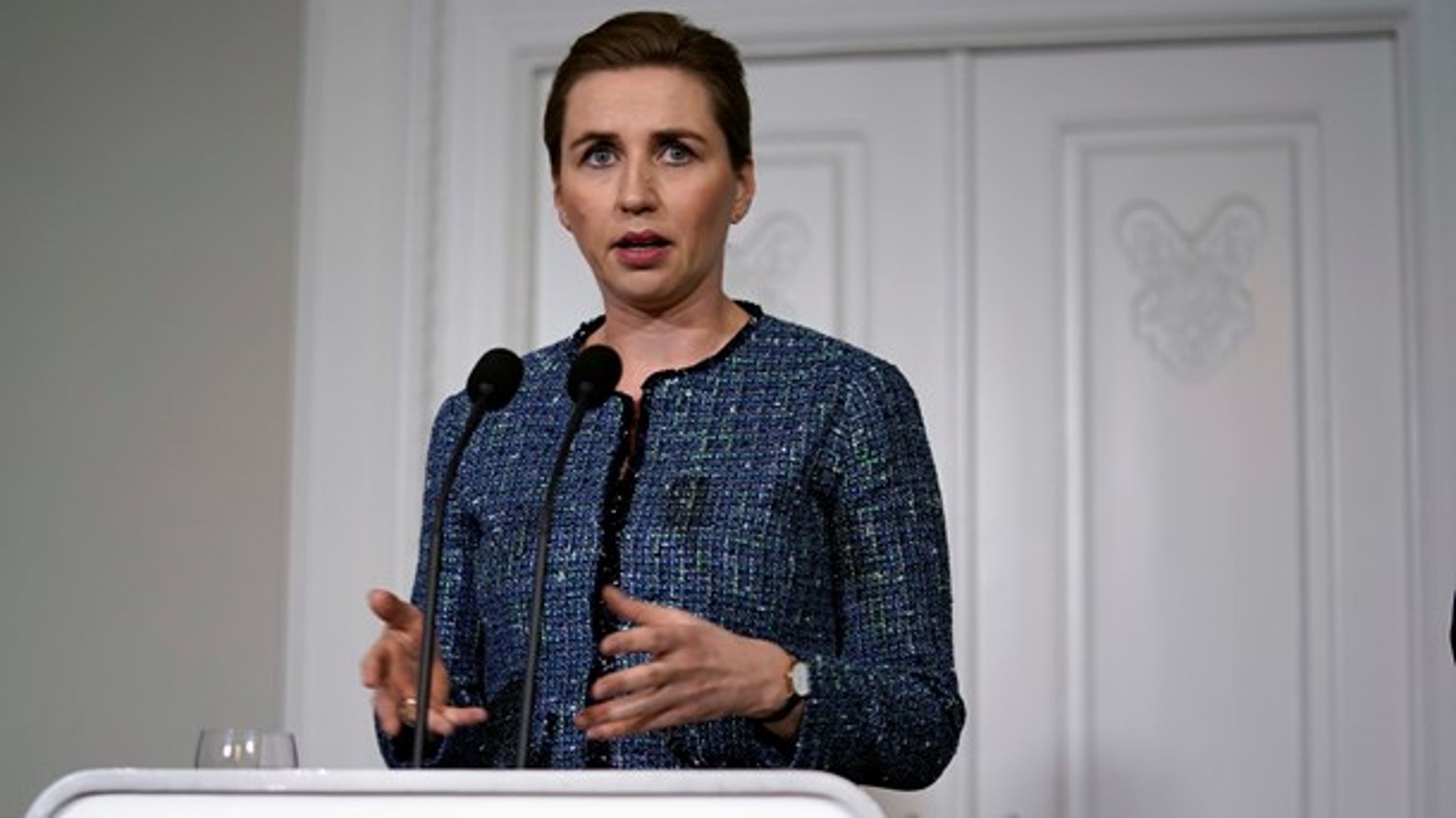 "Jeg mener, at én af de vigtigste opgaver for en regering, det er at passe på Danmark og at passe på danskerne," sagde statsministeren ved præsentationen.&nbsp;