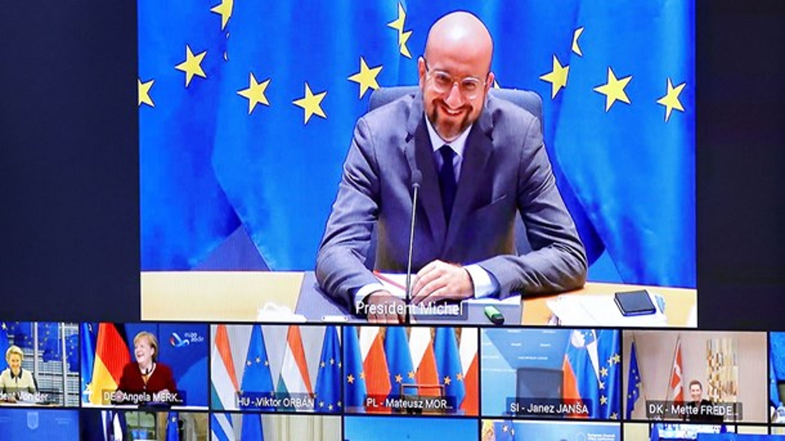 Formanden for Det Europæiske Råd, Charles Michel, mente ikke, der var grund til at ødelægge den gode stemning ved at tale om konflikten med Polen og Ungarn.