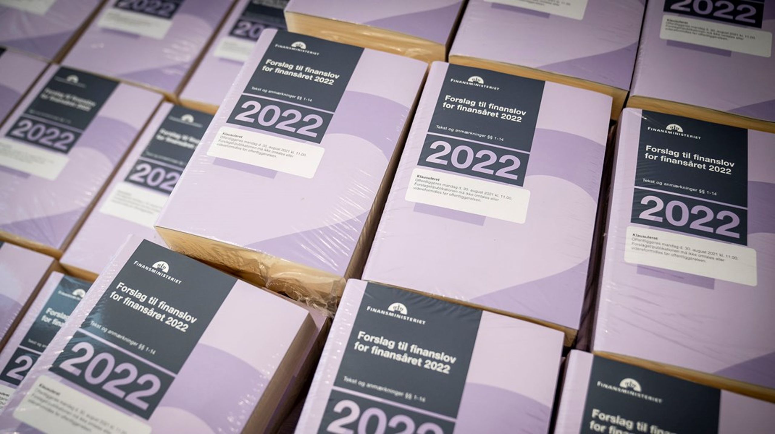 Regerings finanslovsforslag for 2022, som blev præsenteret d. 30. august 2021.&nbsp;