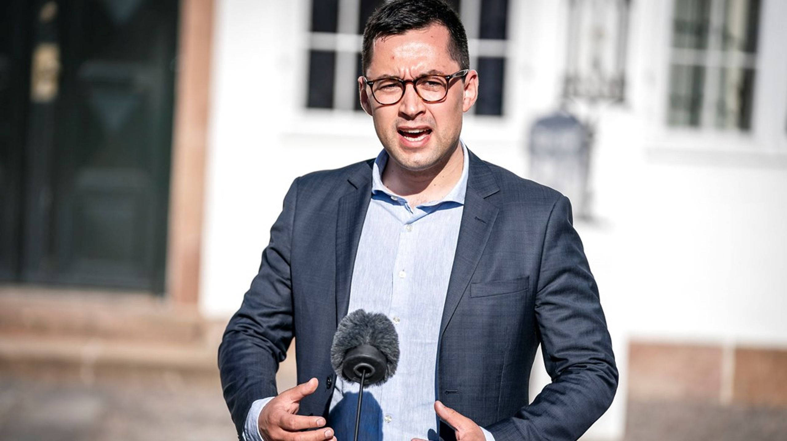 Landsstyreformand Múte B. Egede ved pressemødet efter rigsmødet med den danske statsminister og den færøske lagmand i juni i år.