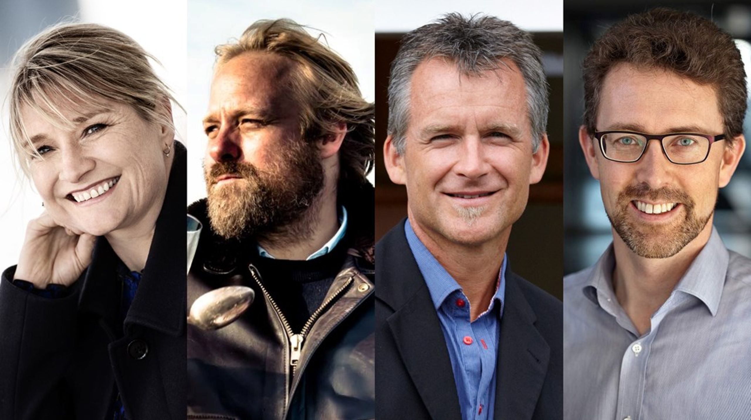 De fire nye kommentarskribenter er fra venstre: Judith Kyst, Kasper Fogh Hansen, Paul Holmbeck og Thomas Roland.