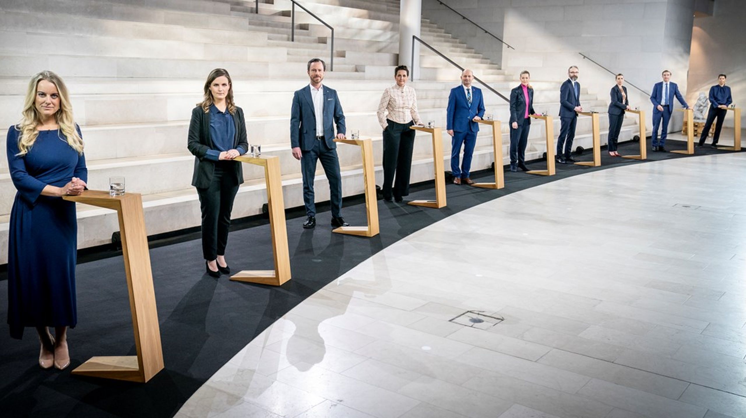 Arkivfoto fra partilederdebat i marts 2021.