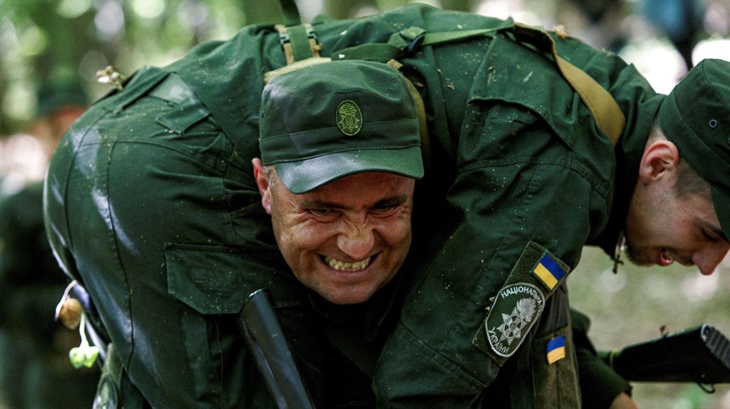 Soldater fra den ukrainske nationalgarde på træning i Ukraine i maj 2022.