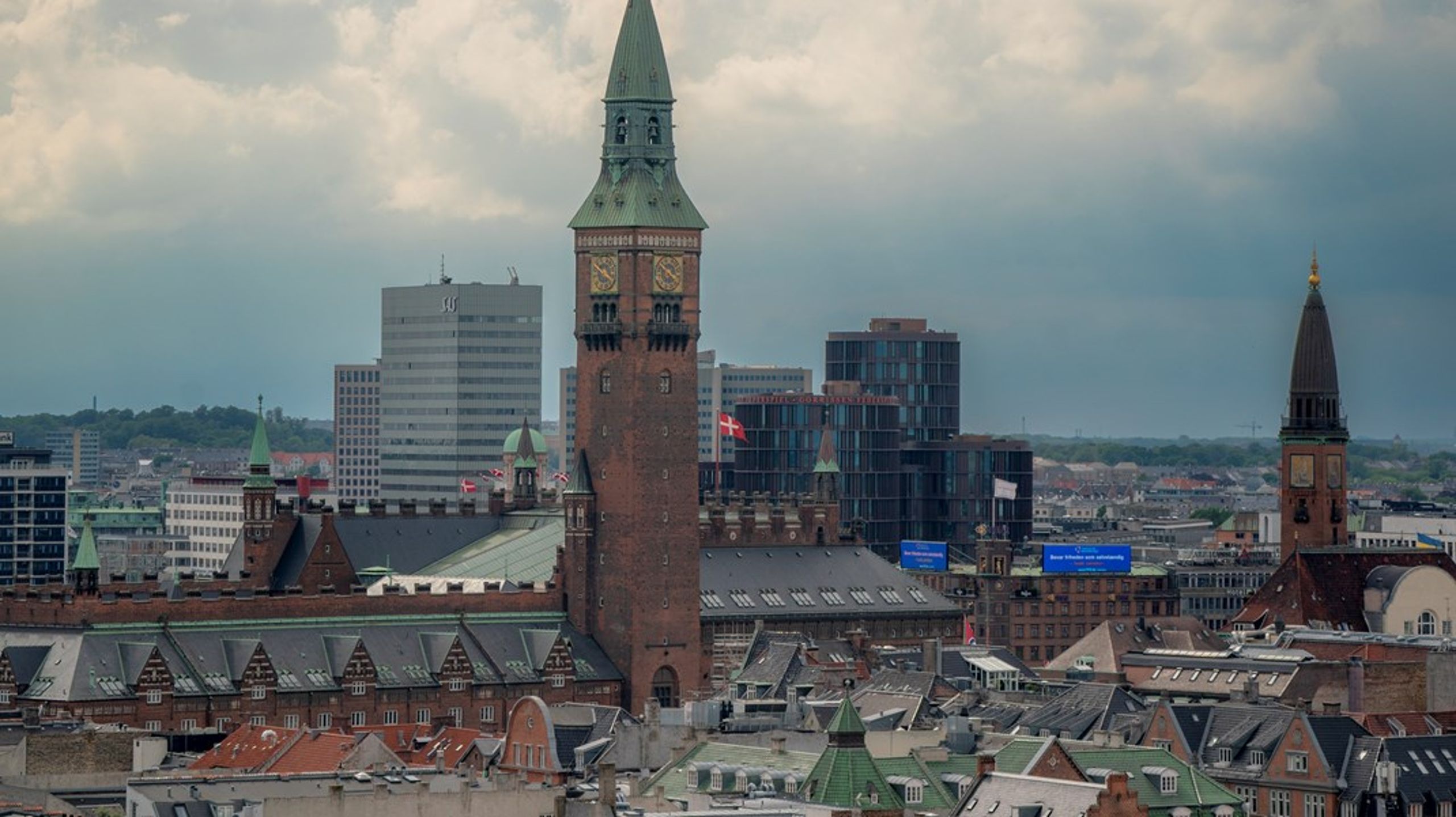 Københavns Rådhuset set fra oven.&nbsp;