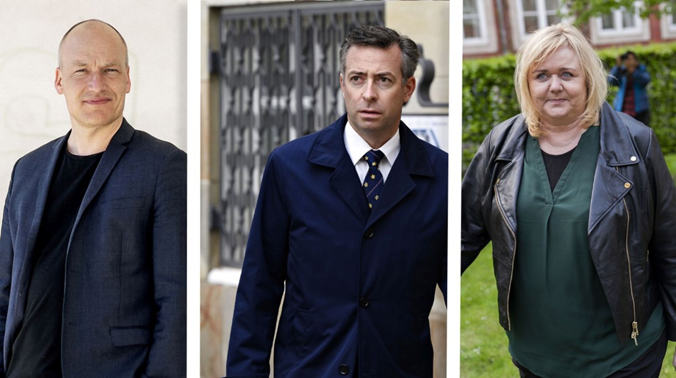 Enhedslistens Pelle Dragsted (til venstre) og Venstres Hans Andersen (i midten) er to erhvervsordførere, der er blevet tildelt posten&nbsp;for første gang.&nbsp;Mona Juul (til højre) fra Konservative er én af de tre erhvervsordførere, der også havde jobbet før valget.