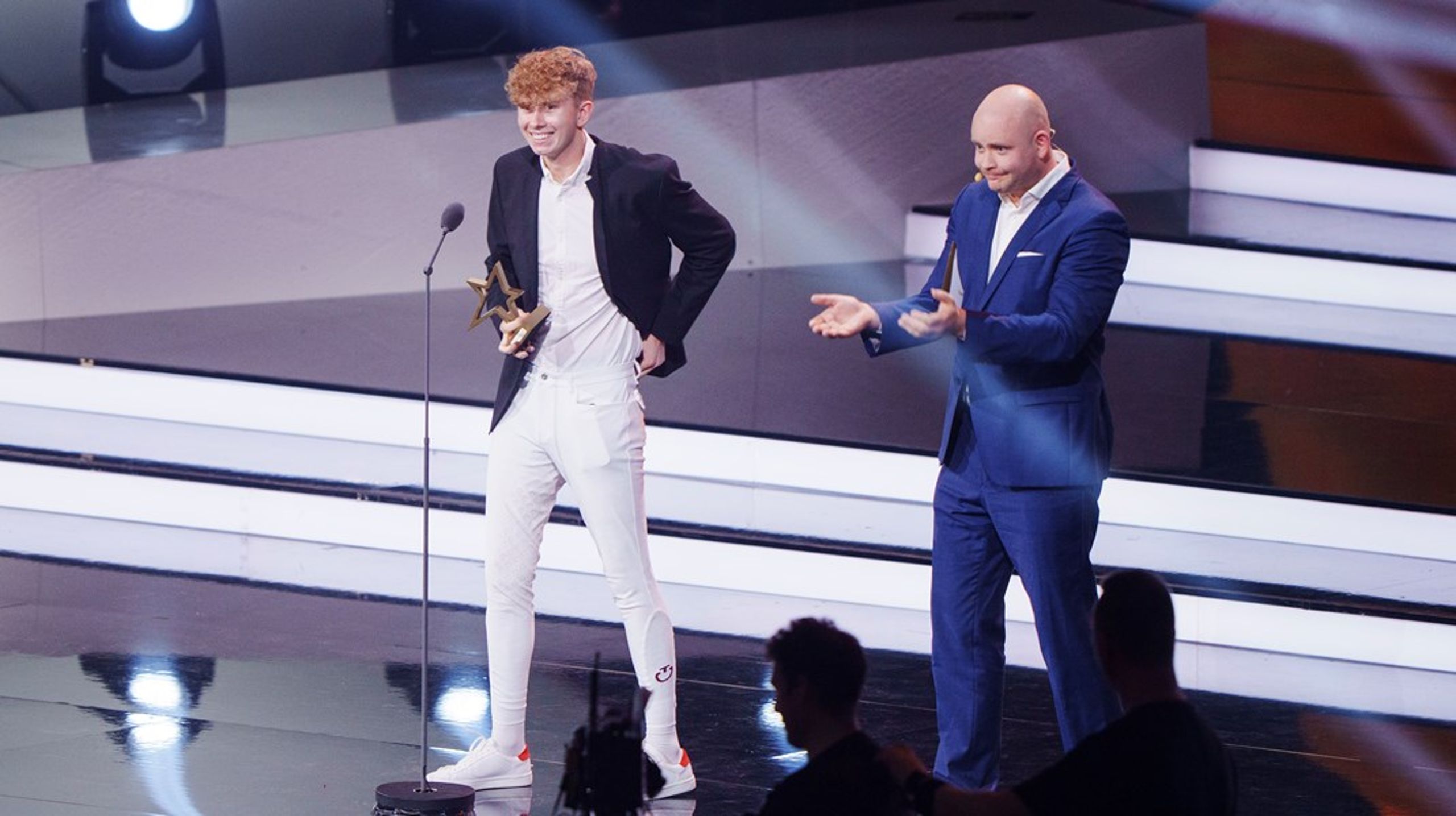 Tobias Thorning Jørgensen og kulturminister Jakob Engel-Schmidt&nbsp;til Sport 2022.