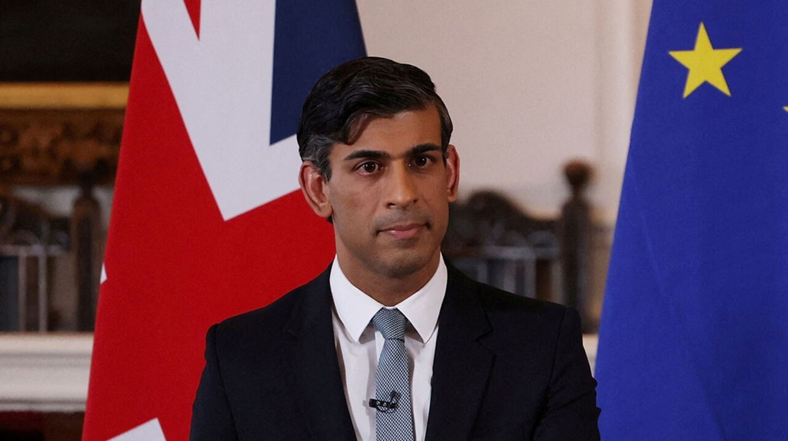 Storbritannien er nu kun Danmarks femte største eksportmarked. Det kan blive bedre, hvis premierminister Rishi Sunaks (billedet) nye aftale med EU skaber mere stabilitet, skriver&nbsp;Rikke Wetendorff Nørgaard.