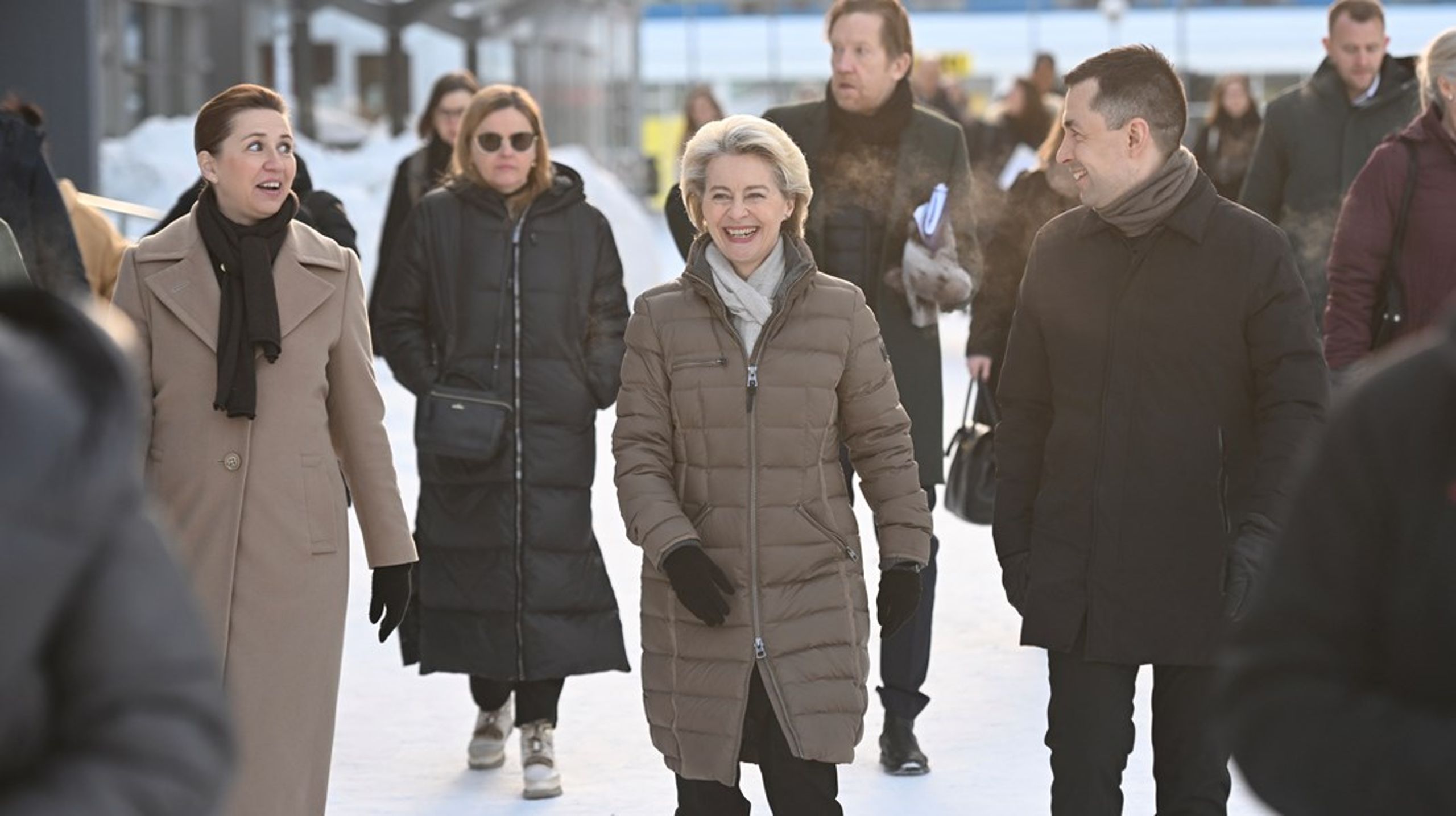 Statsminister Mette Frederiksen og EU-kommissionsformand Ursula von der Leyen mødte fredag landsstyreformand Múte B. Egede i Nuuk.