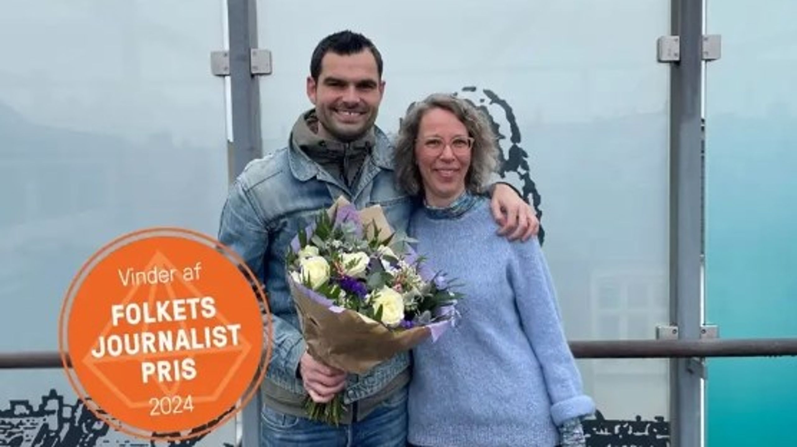 André Bentsen med lærer på Ingrid Jespersens Gymnasieskole Astrid Marie Lakjer, som er en del af projektet.