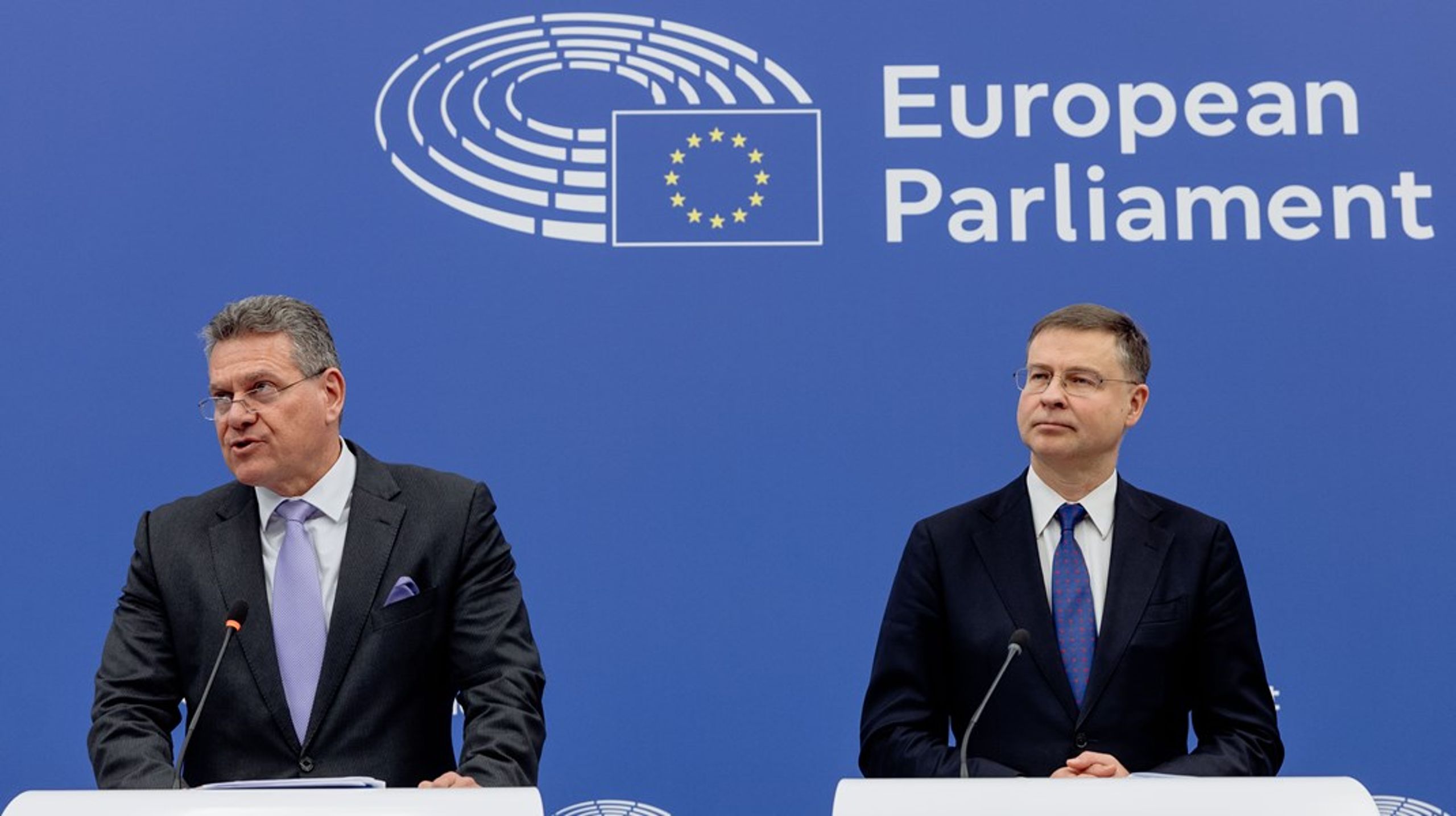 EU-Kommissionens viceformand, Maroš Šefčovič, og Valdis Dombrovskis præsenterede Kommissionens nye vision for det kommende flerårsbudget i Europaparlamentet i Strasbourg onsdag.