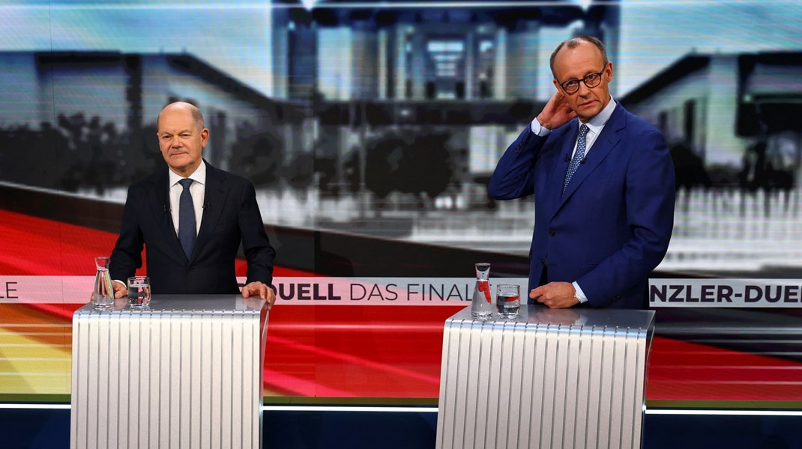 Også i kanslerdebatterne mellem Olaf Scholtz og Friederich Merz fylder spørgsmålet om migration.