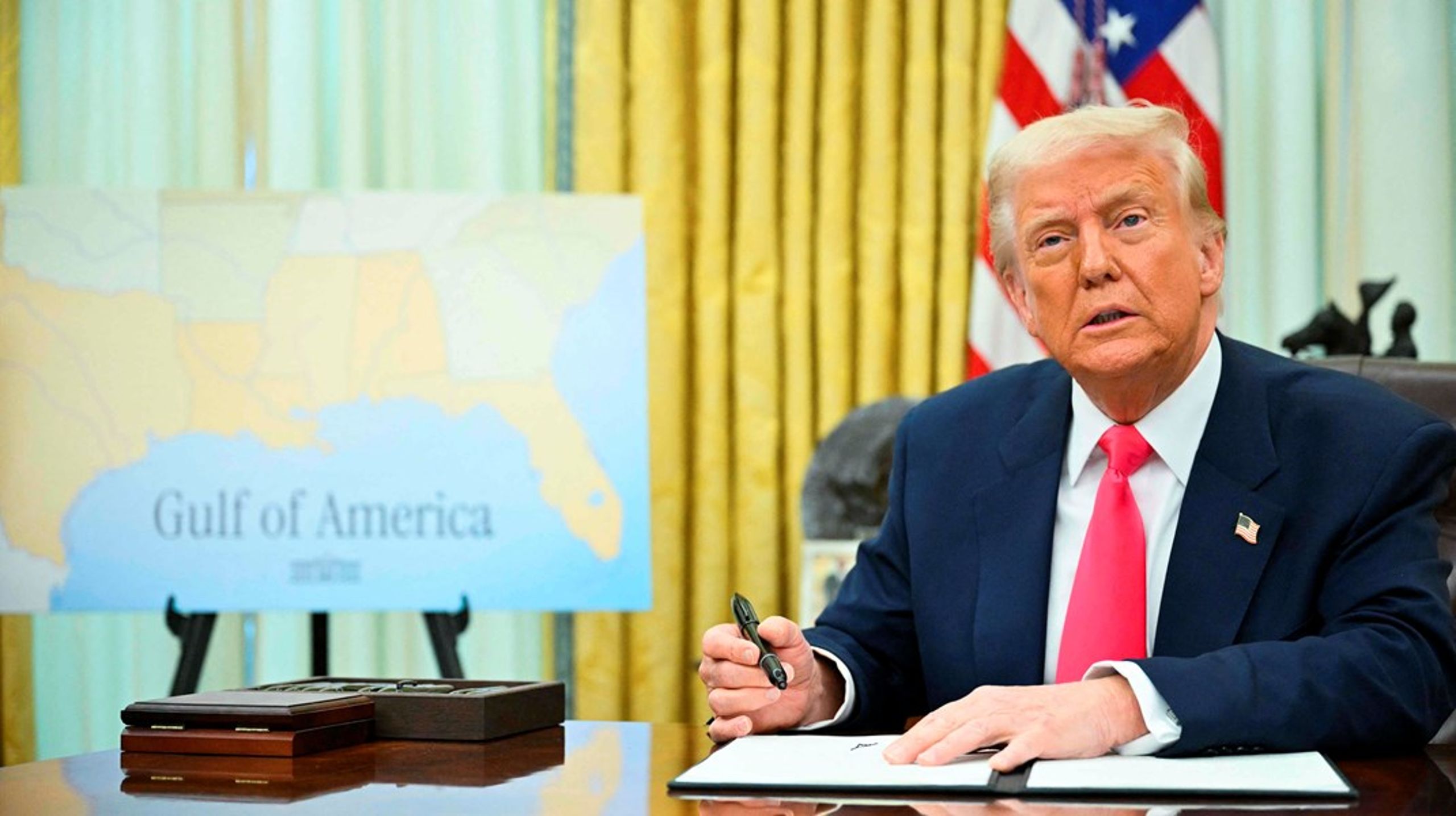 Den amerikanske præsident, Donald Trump, har varslet 25 procent told på europæiske varer inden længe. Arkivfoto.&nbsp;