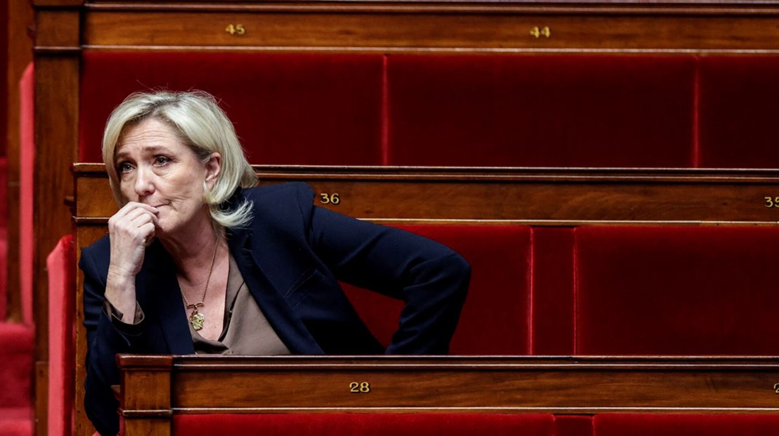 Hvad nu? Marine Le Pen og hendes parti, Rassemblement National, har anket den dom for fusk med EU-midler, der mandag gav hende fire års fængsel og fem års forbud mod at stille op til valg.