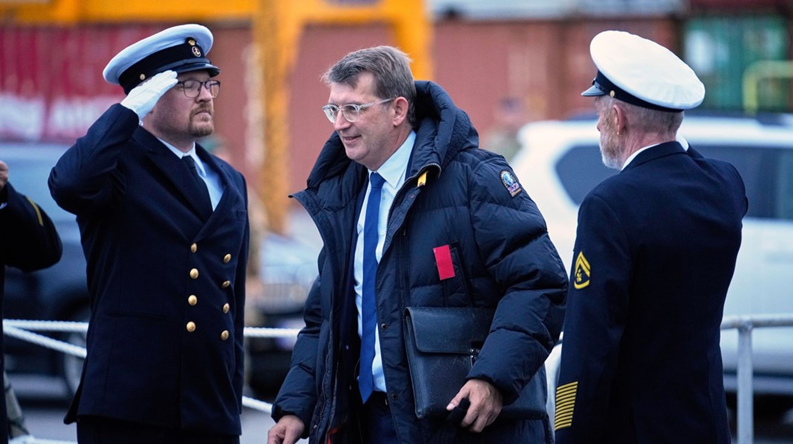 Troels Lund Poulsen (V) i Nuuk mandag.&nbsp;