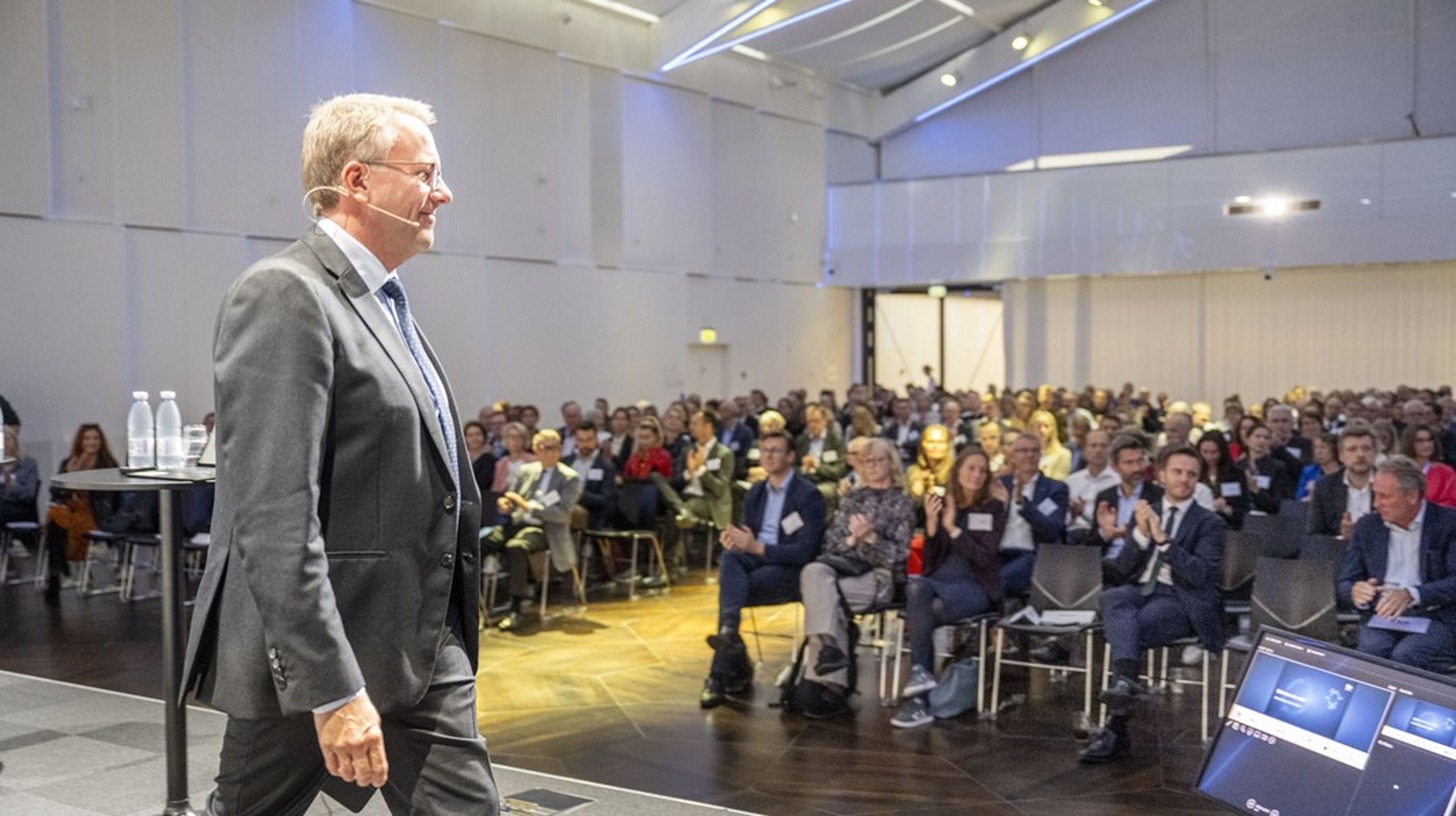 Erhvervsminister Morten Bødskov (S) var på scenen ved Fondenes dag i Industriens hus sidste år