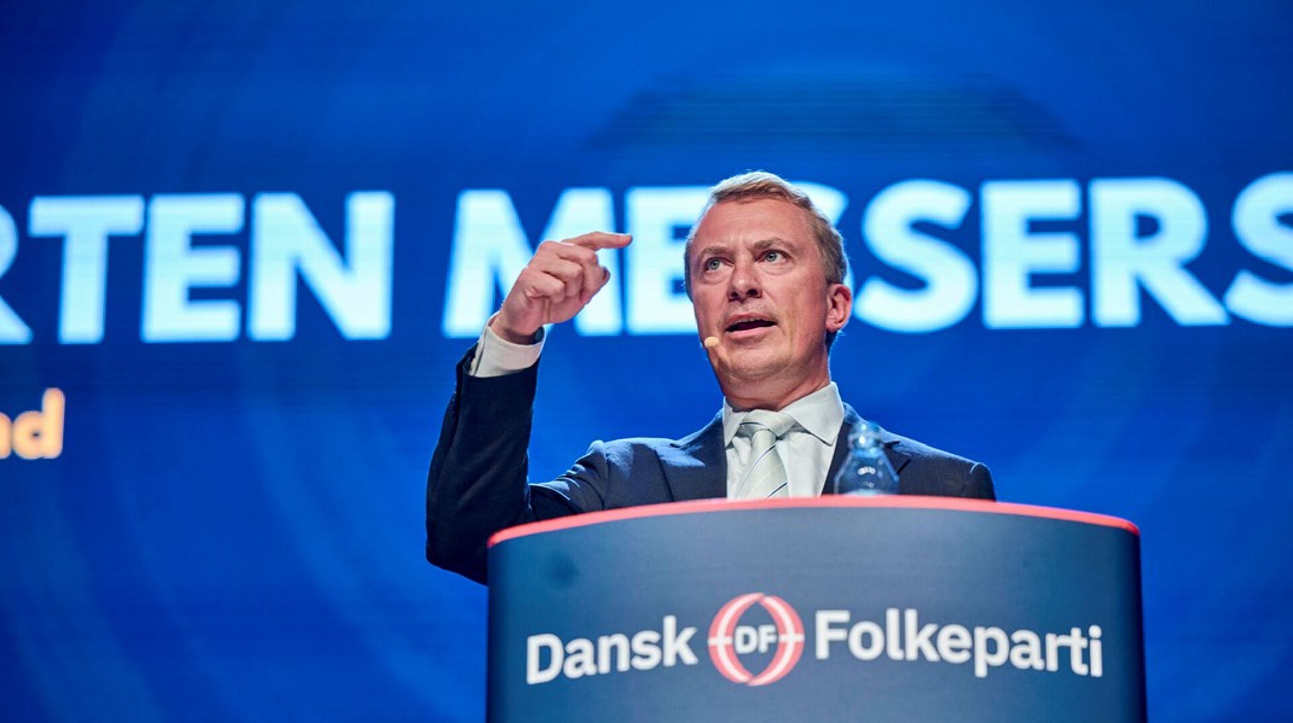 DF-formand Morten Messerschmidt har voldsomt skærpet såvel retorik som politik på det seneste. I første omgang ser hans vælgere ud til at kunne lide det.&nbsp;Mikkel Berg Pedersen/Ritzau Scanpix