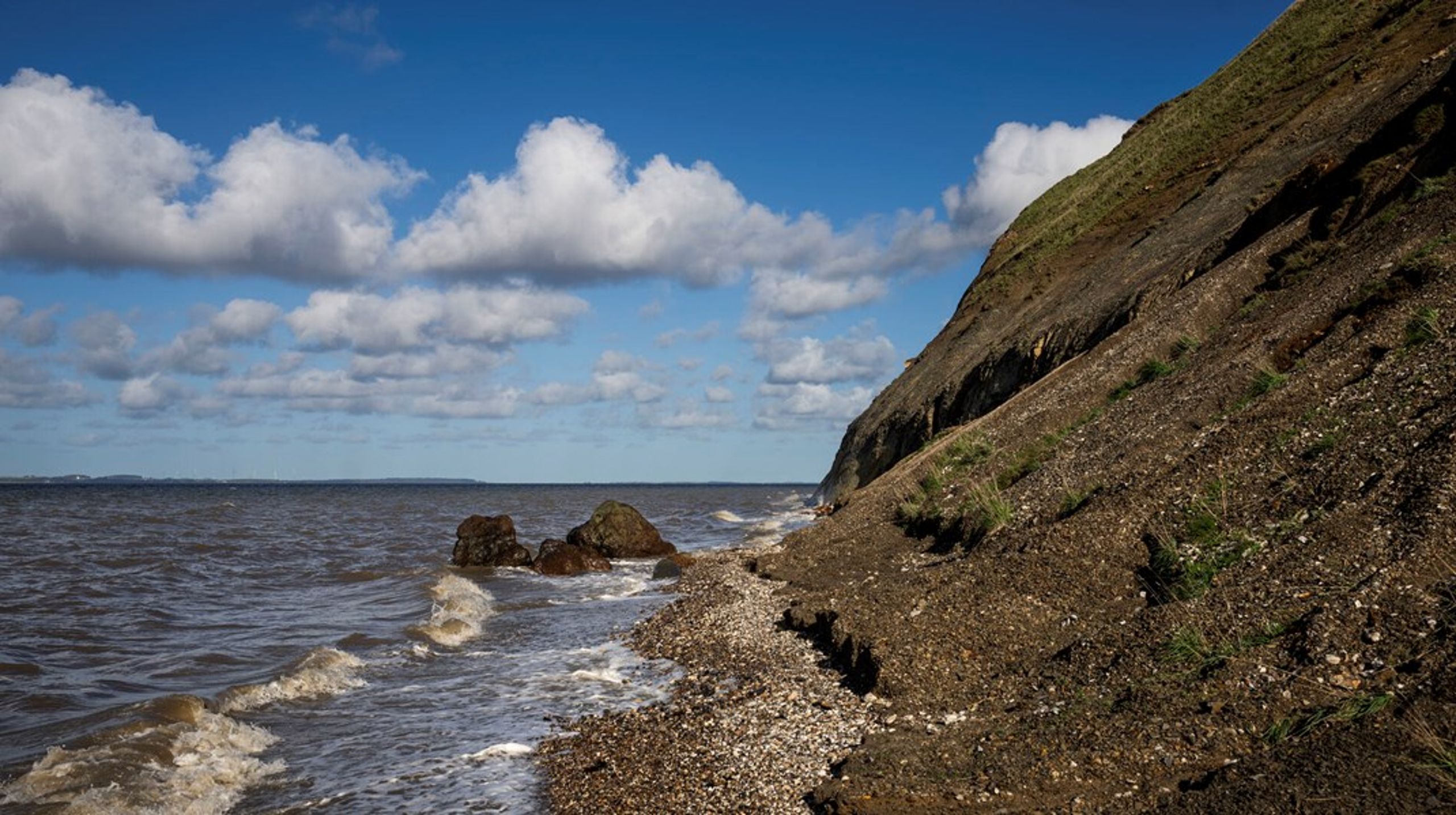 Der har været store problemer med iltsvind i Limfjorden. På billedet ses Hanklit på Mors, der ligger ud til Thisted Bredning.
