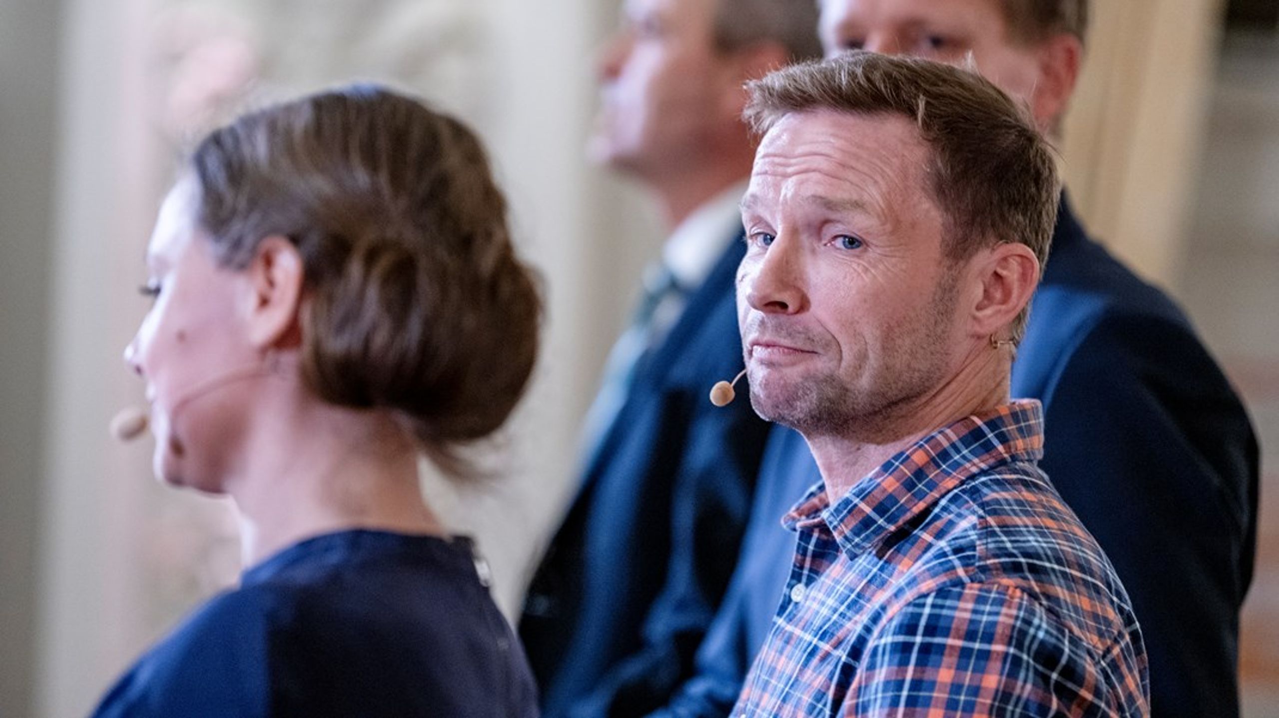 Andreas Keil (S) under en debat i Moltkes Palæ i forbindelse med kommunalvalgkampen.&nbsp;