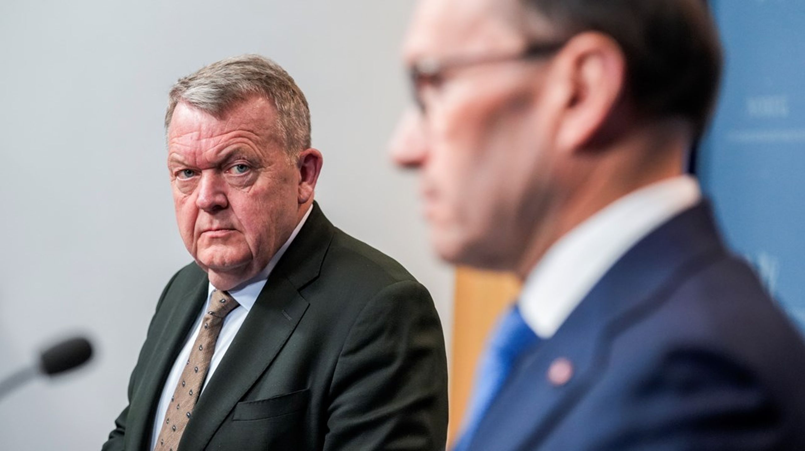 Lars Løkke Rasmusen og Espen Barth Eide under pressemøde i det norske udenrigsministerium i Oslo&nbsp;søndag.