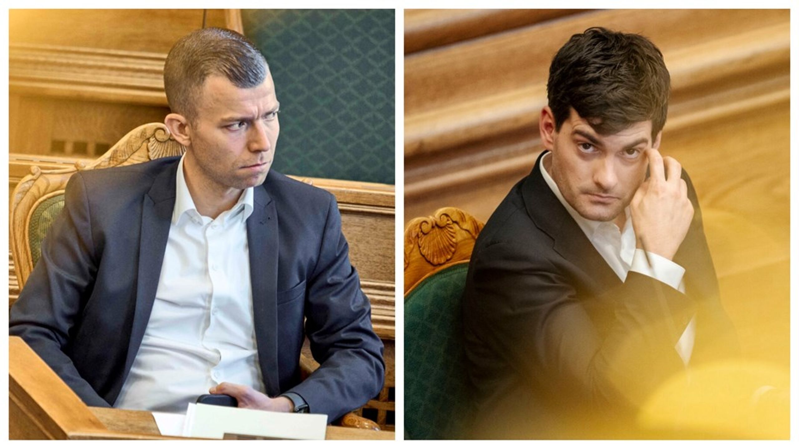 "Dødubehageligt," siger skolelærer om det skænderi, der torsdag udspillede sig mellem Dansk Folkepartis Nick Zimmermann (tv.) og Frederik Vad fra Socialdemokratiet (th.).