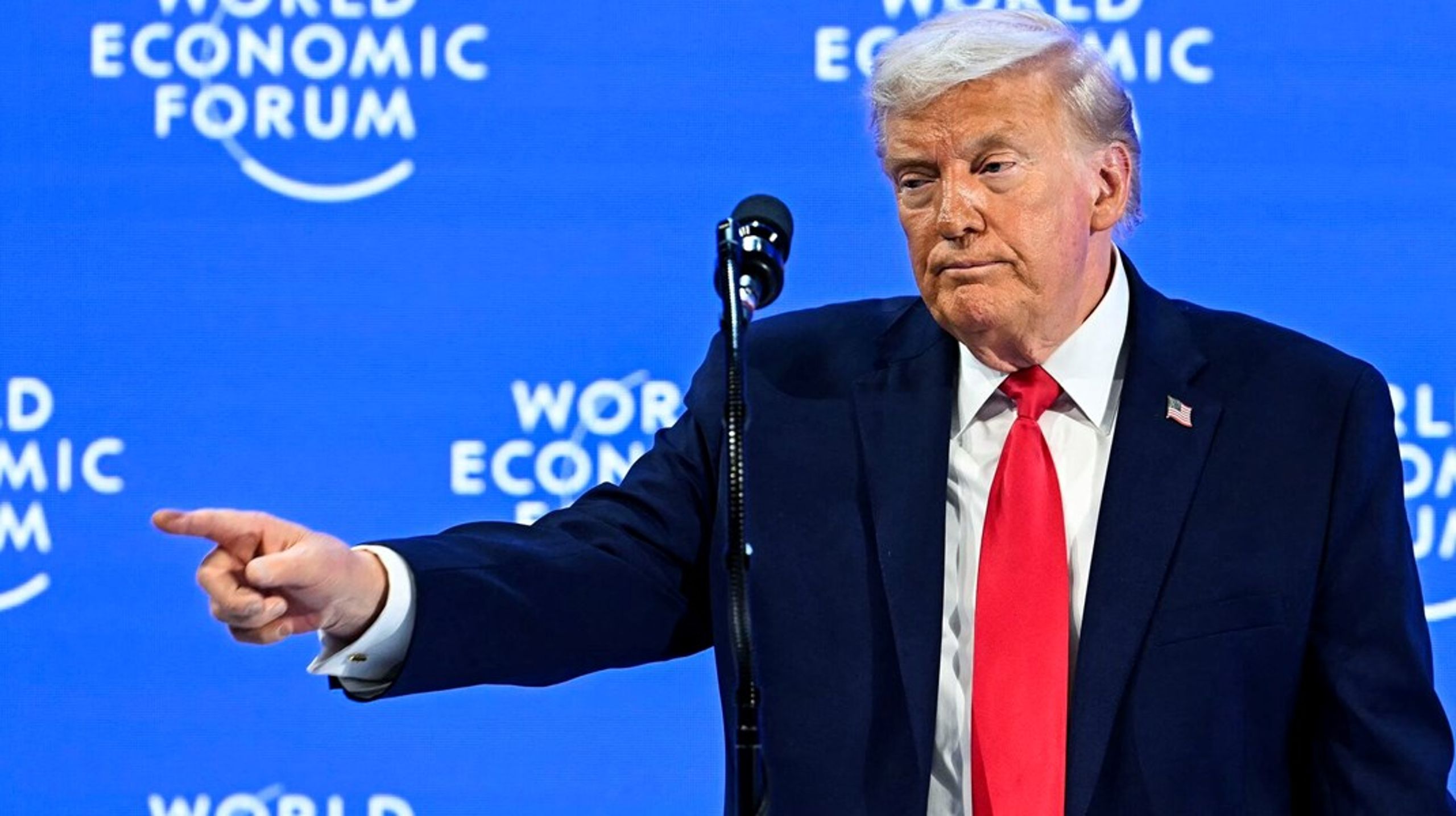 Donald Trump talte i over en time ved World Economic Forum onsdag. Her kom han blandt andet ind på spørgsmålet om Grønland.