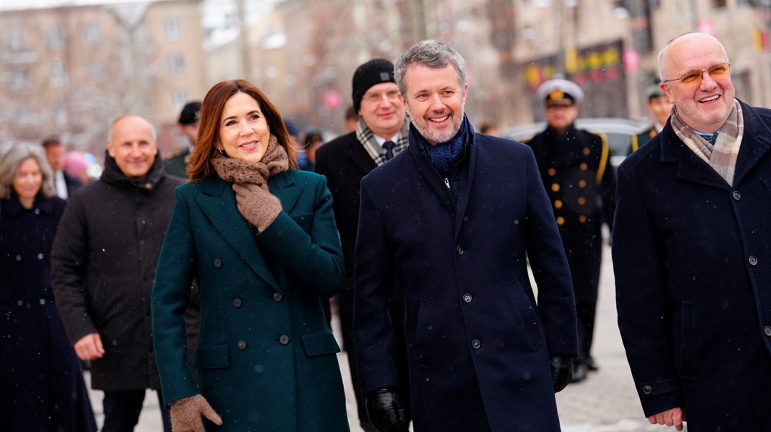 Her ses kongeparret i Litauen.