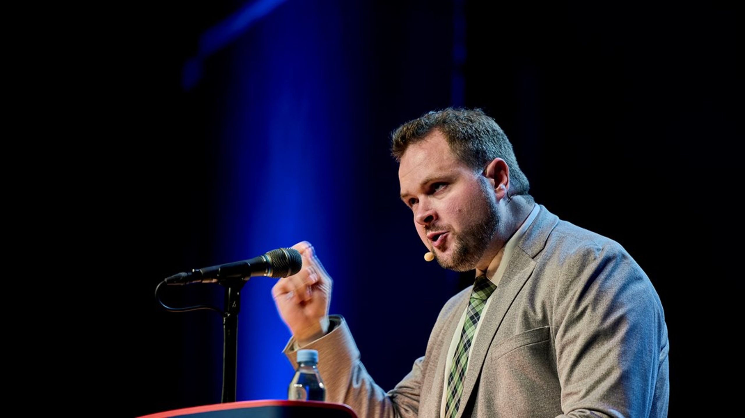 Anders Vistisen, medlem af Europa Parlamentet for Dansk-Folkeparti, under partiets landsmøde i 2025. Arkivfoto.&nbsp;