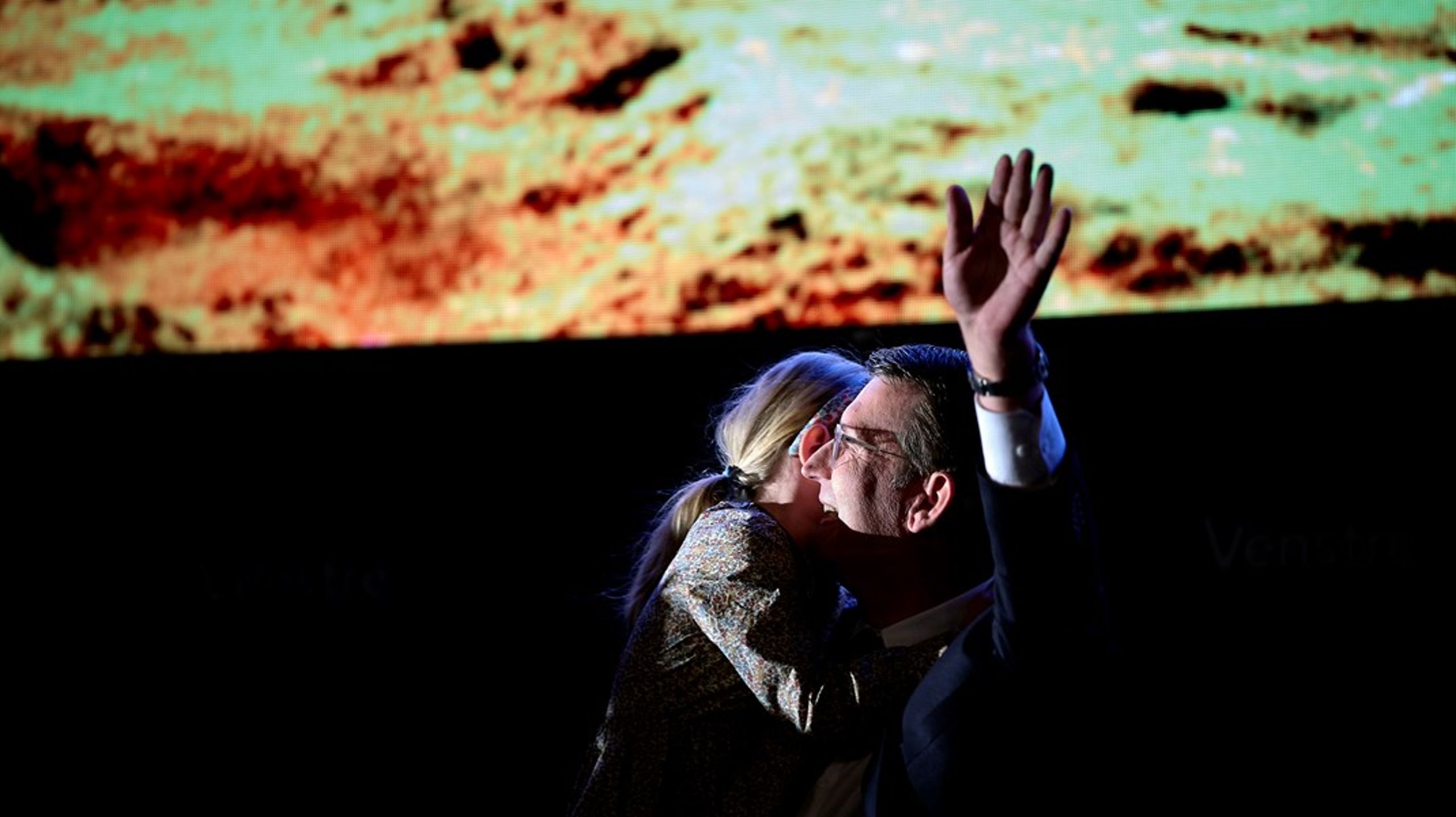 Venstres formand, Troels Lund Poulsen, havde sin seksårige datter Andrea med på scenen under Venstres landsmøde i oktober.
