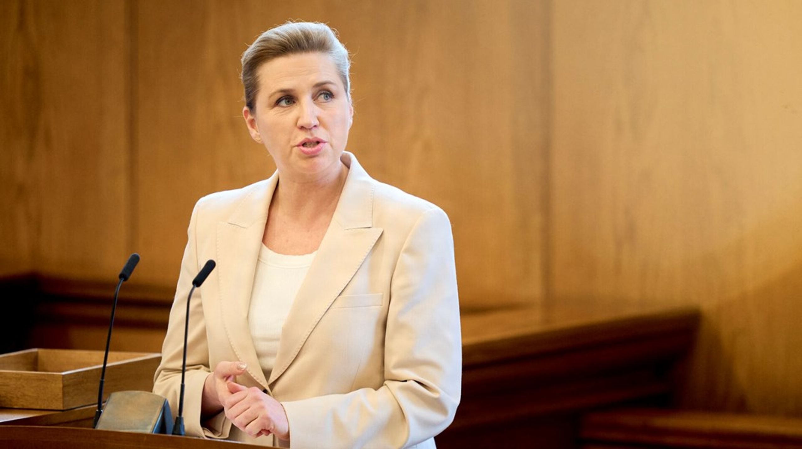 Fødevarechecken nåede akkurat at blive vedtaget ved hastebehandling i Folketinget, inden statsminister Mette Frederiksen (S) gik på talerstolen torsdag 27. februar og udskrev folketingsvalget.