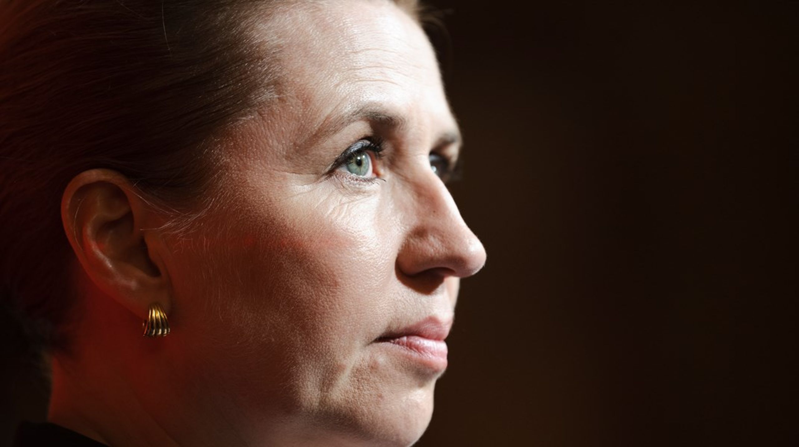 Mette Frederiksen under sin tale efter folketingsvalget 24. marts 2026, hvor Socialdemokratiet fik sit dårligste resultat siden 1903.&nbsp;