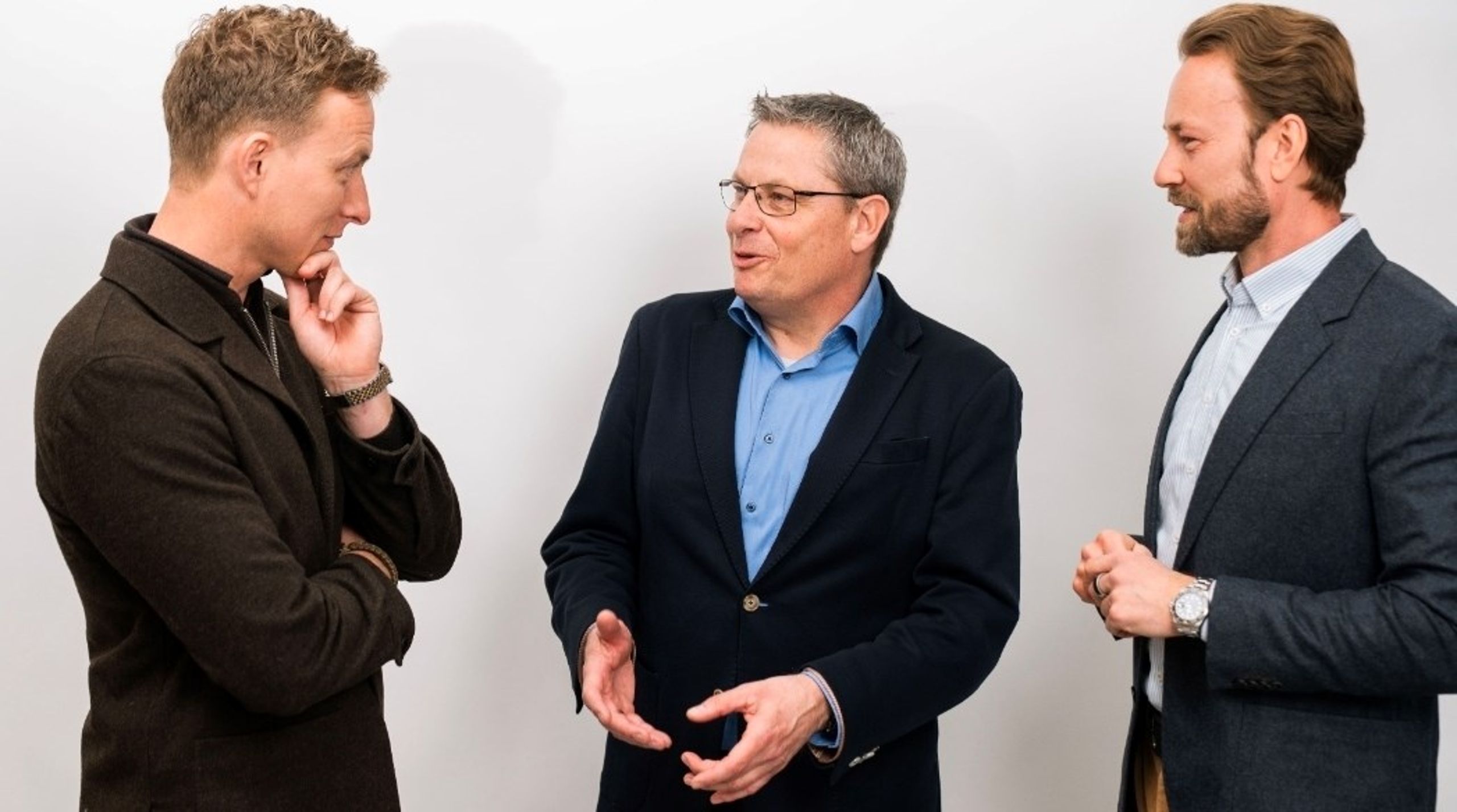 Jimmy Binderup Andersen (i midten) er ny direktør for netværksplatformen Kampkraft, som Anders Havelund Krøyer (t.v.) og Alex Mathar (t.h.) er bagmænd til.&nbsp;