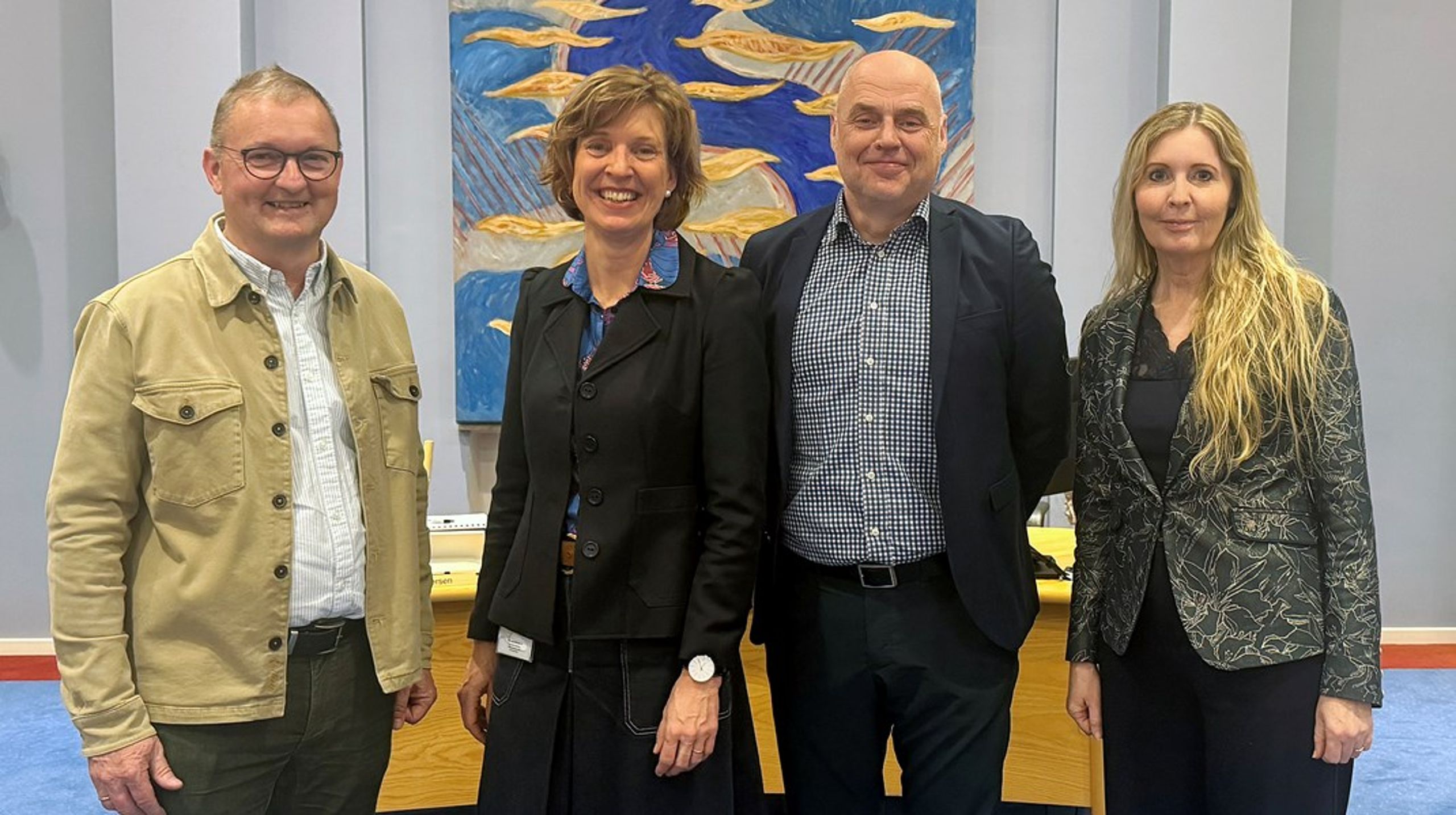 Charlotte Markussen bliver fra 1. maj en permanent del af Næstved Kommunes direktion. Fra venstre: Willy Feddersen, Charlotte Markussen, Henrik Harder og Nanna Lohman.