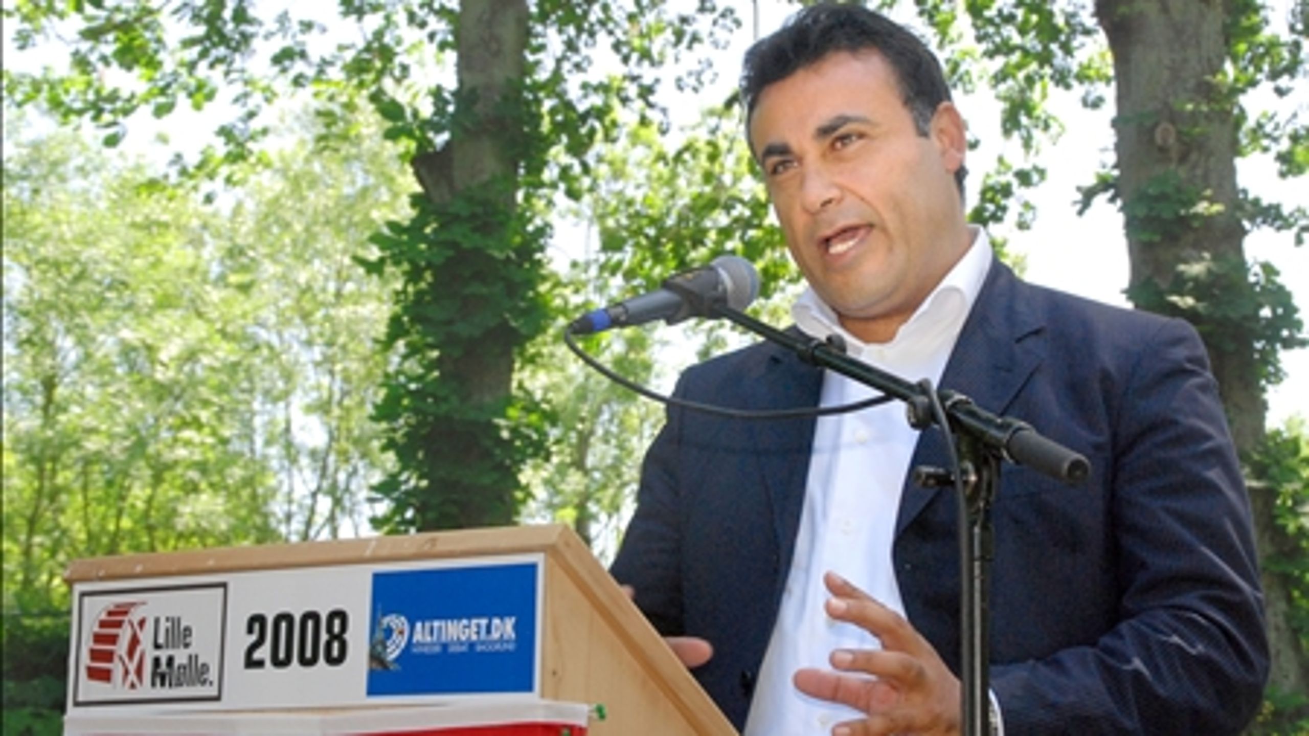 2008 har været endnu et turbulent år for Liberal Alliances partiformand, Naser Khader, der her taler ved Altinget.dks grundlovsarrangement på Fyn.