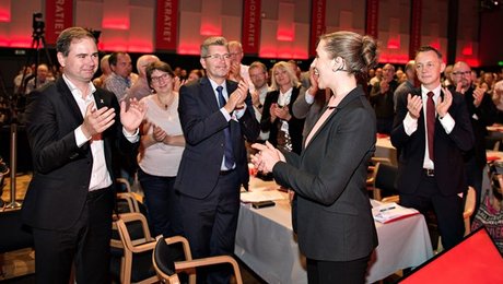 Pilen peger mod en ren S-regering