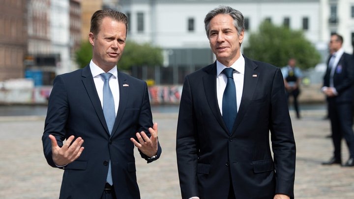 Se pressemødet med Kofod og Blinken: USA anerkender dansk arktis-indsats