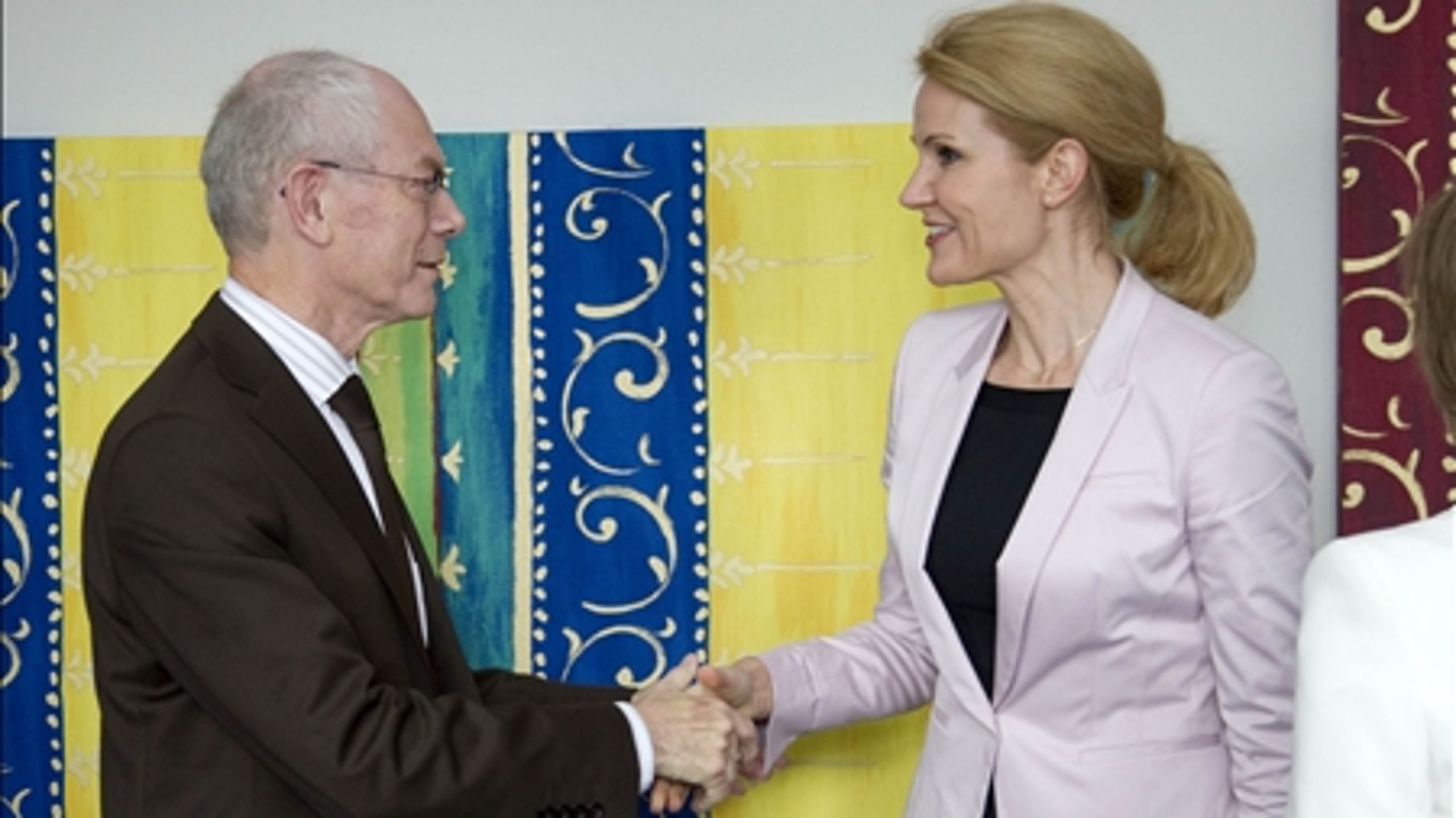 Helle Thorning-Schmidt mødes med formand Herman van Rompuy i Danmark. 
